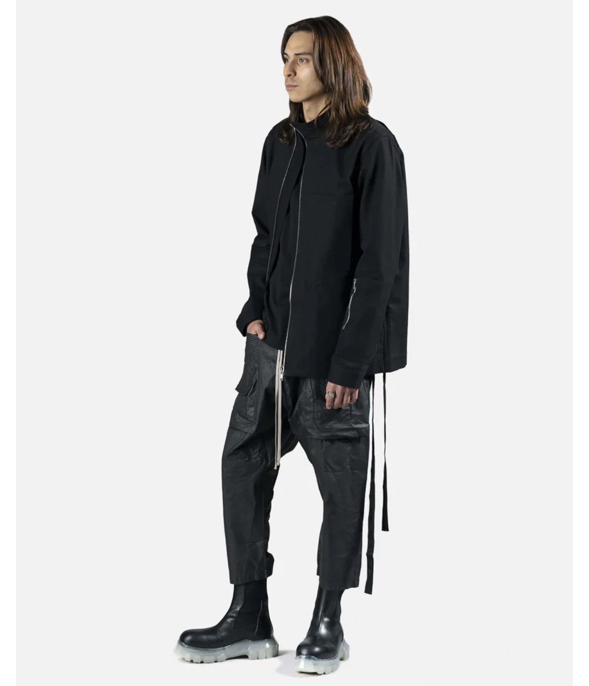 Rick Owens Drkshdw 🔥Rick Owens DRKSHDW Poplin Creatch Wax Cargo Cropped Pants Size US 32 / EU 48 - 22 Thumbnail