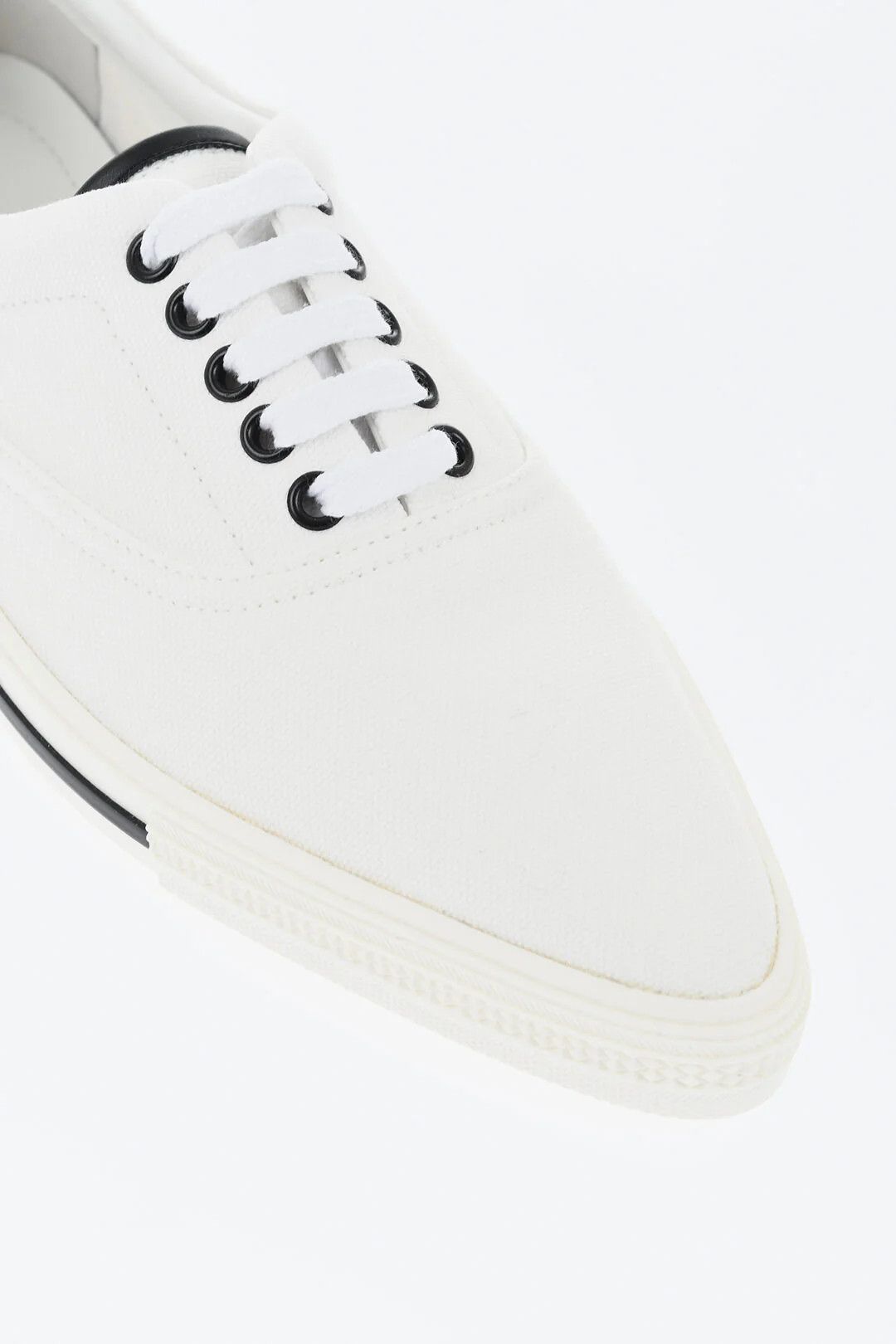 Saint Laurent Paris og1mm0426 Fabric Low-Top Sneakers in White Size US 9.5 / EU 42-43 - 4 Thumbnail