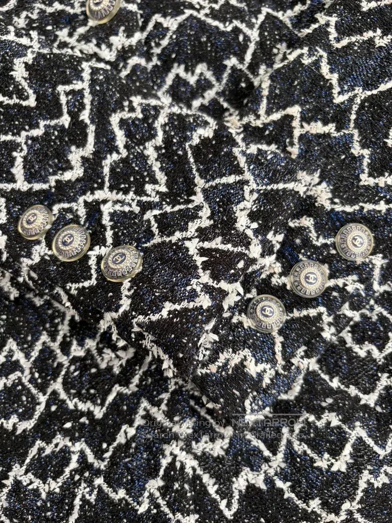 Chanel Chanel Snow series blue and white pattern tweed pocket jac Size XXS / US 00 / IT 34 - 4 Thumbnail