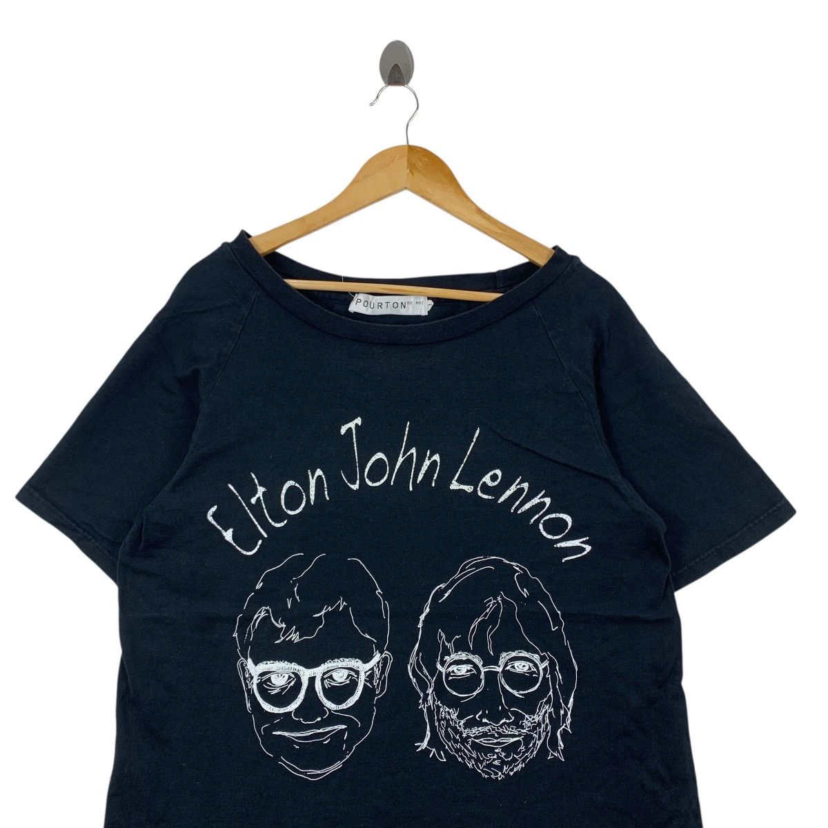 Vintage ELTON JOHN LENNON Pourton De Moi Illustration Art Tshirt Size US L / EU 52-54 / 3 - 2 Thumbnail