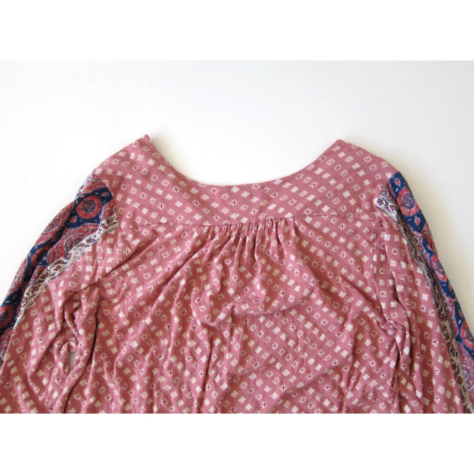 Lucky Brand Lucky Brand Tunic Women 1X Pink Blue Floral Cotton Stretch Long Sleeve Blouse Size XL / US 12-14 / IT 48-50 - 5 Thumbnail