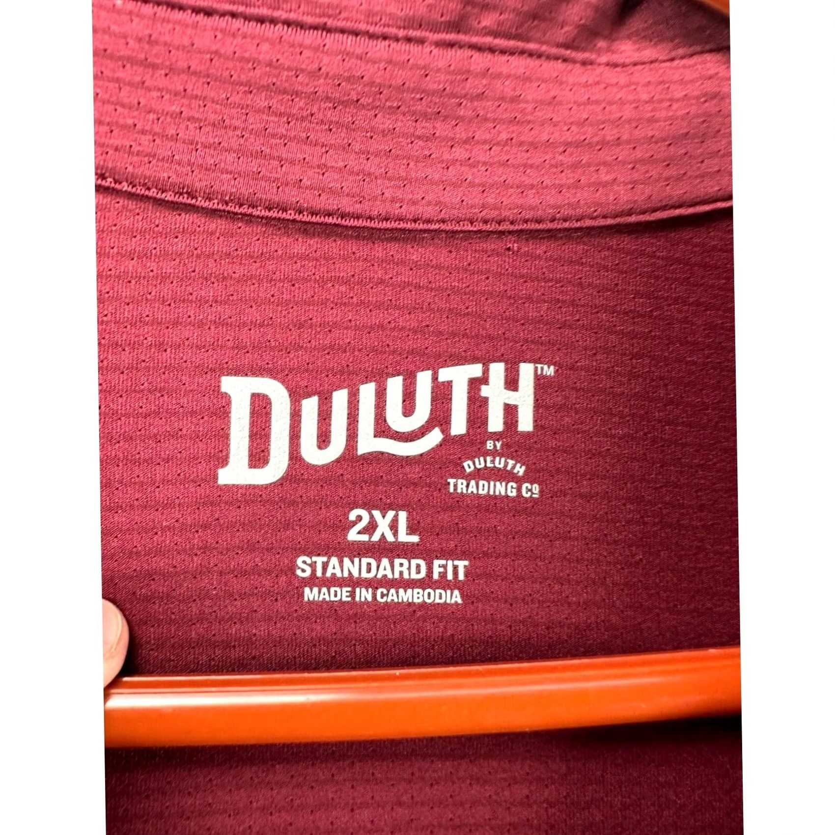 Duluth Trading Company Duluth Trading Co. Mens Polo Shirt 2XL Burgundy Standard Fit Short Sleeve Rugby Size US XXL / EU 58 / 5 - 4 Thumbnail