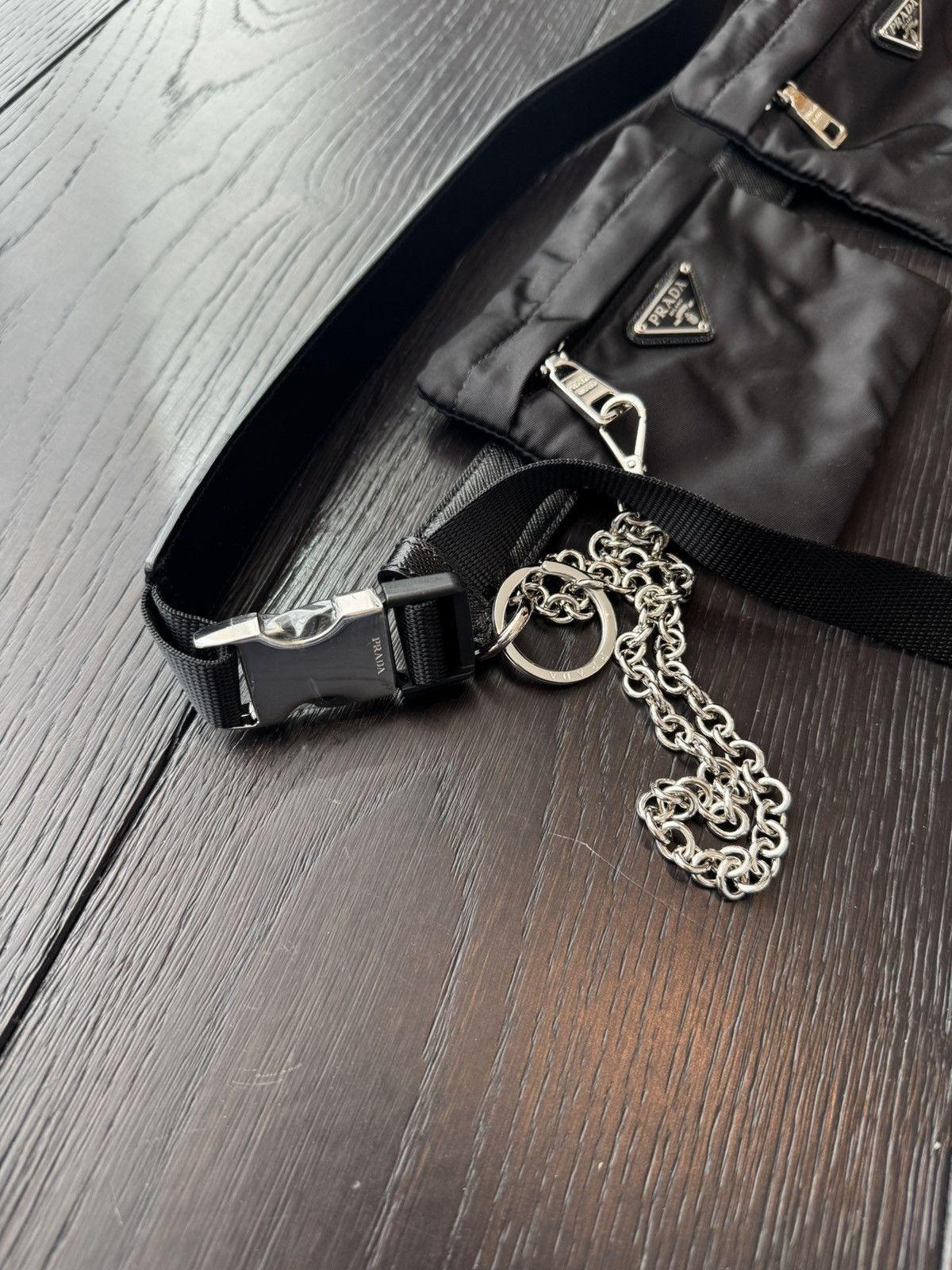 Prada Prada leather belt with 2 nylon pouches Size 40 - 9 Thumbnail