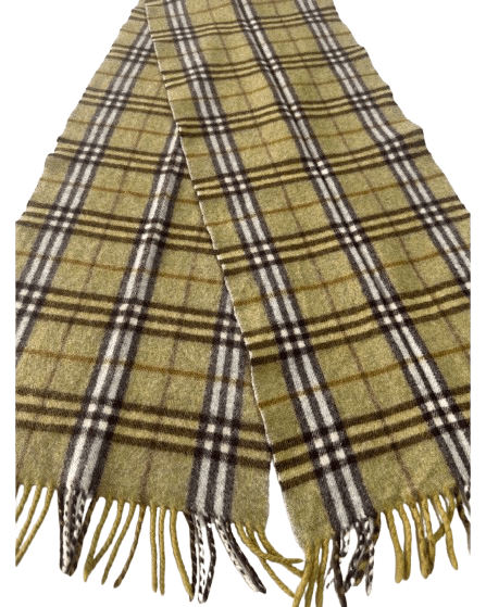 Burberry Burberry's Vintage Check Scarf Green 100% Lambswool Unisex Size ONE SIZE - 2 Thumbnail