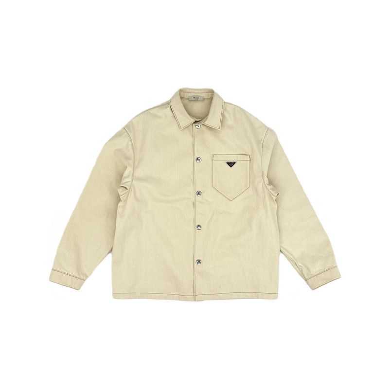 Prada Prada SS23 Beige Loose Fit Long Sleeve Shirt Size US XL / EU 56 / 4 - 1 Thumbnail