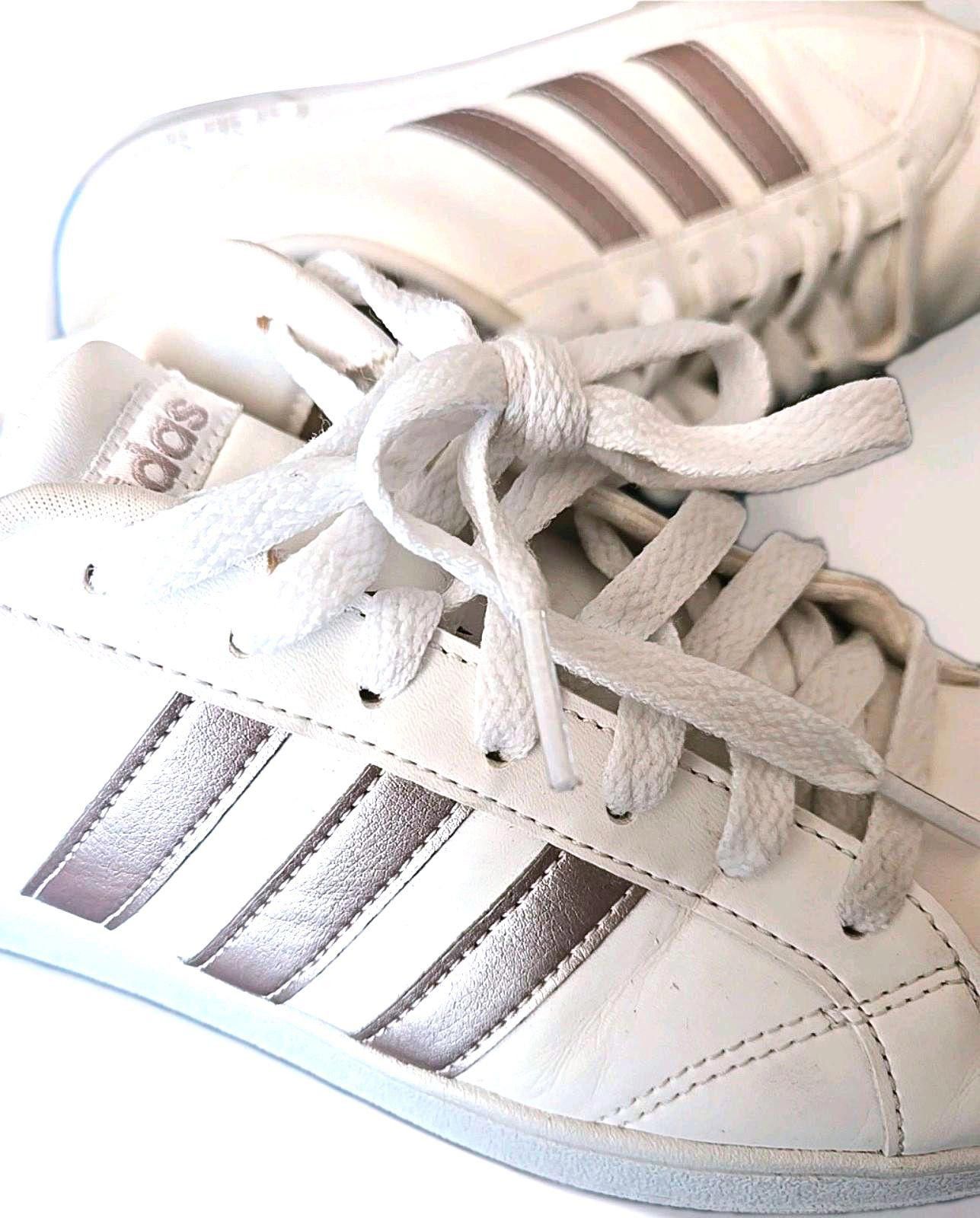 Adidas Adidas Women's 8 Grand Court White/Metallic Shoes Sneakers Size US 8 / IT 38 - 1 Thumbnail