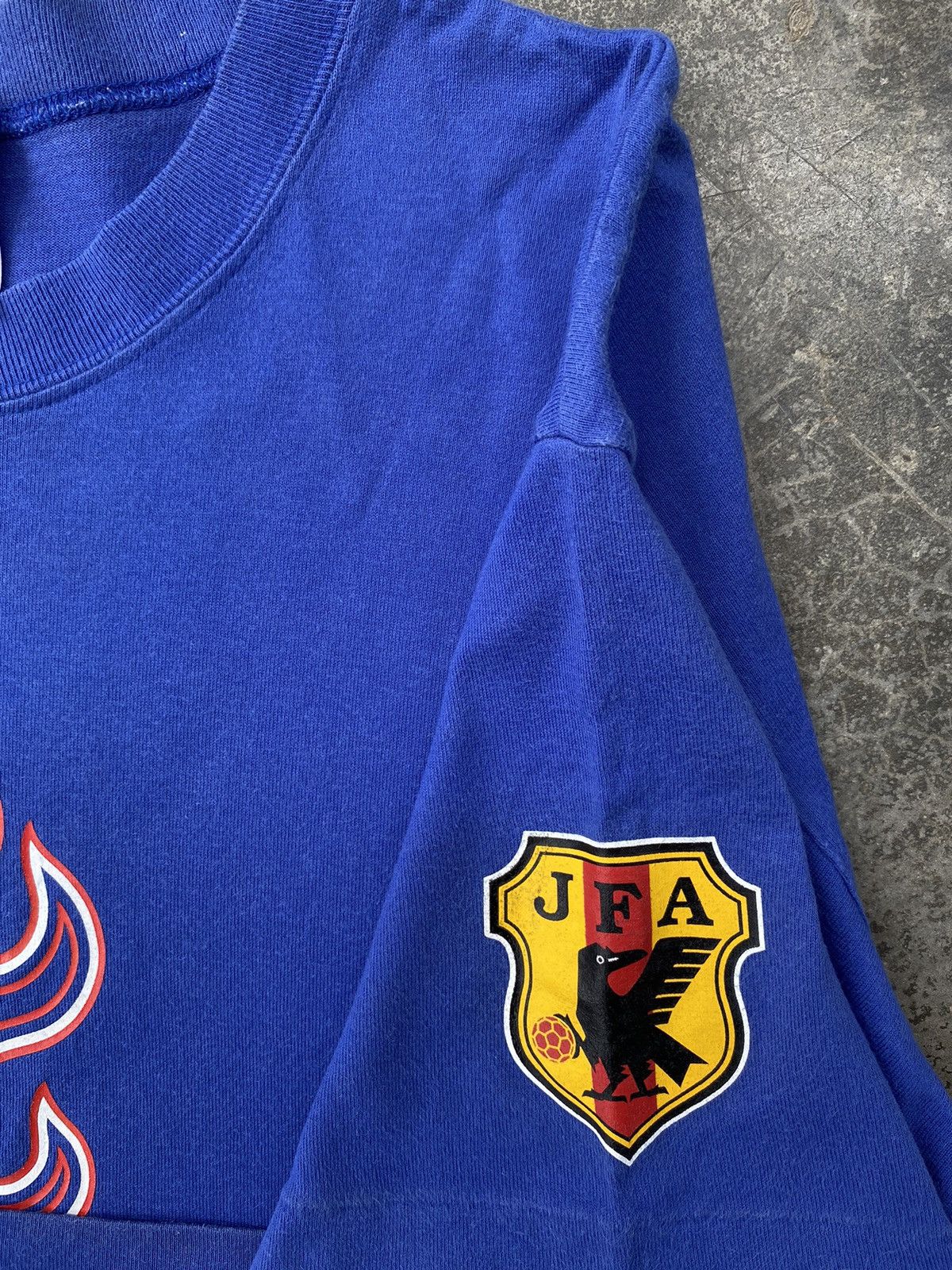 Vintage Rare🔥Vintage 90s Japan Football Fire Flame Center Logo Tees Size US L / EU 52-54 / 3 - 4 Thumbnail