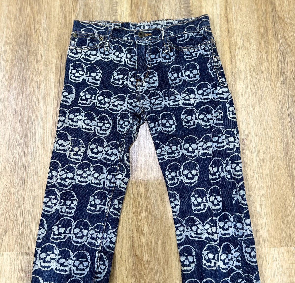 Designer × Hysteric Glamour × Japanese Brand HYSTERIC GLAMOUR FULL PRINT SKULL JAPANESE BRAND DENIM Size US 27 - 3 Thumbnail