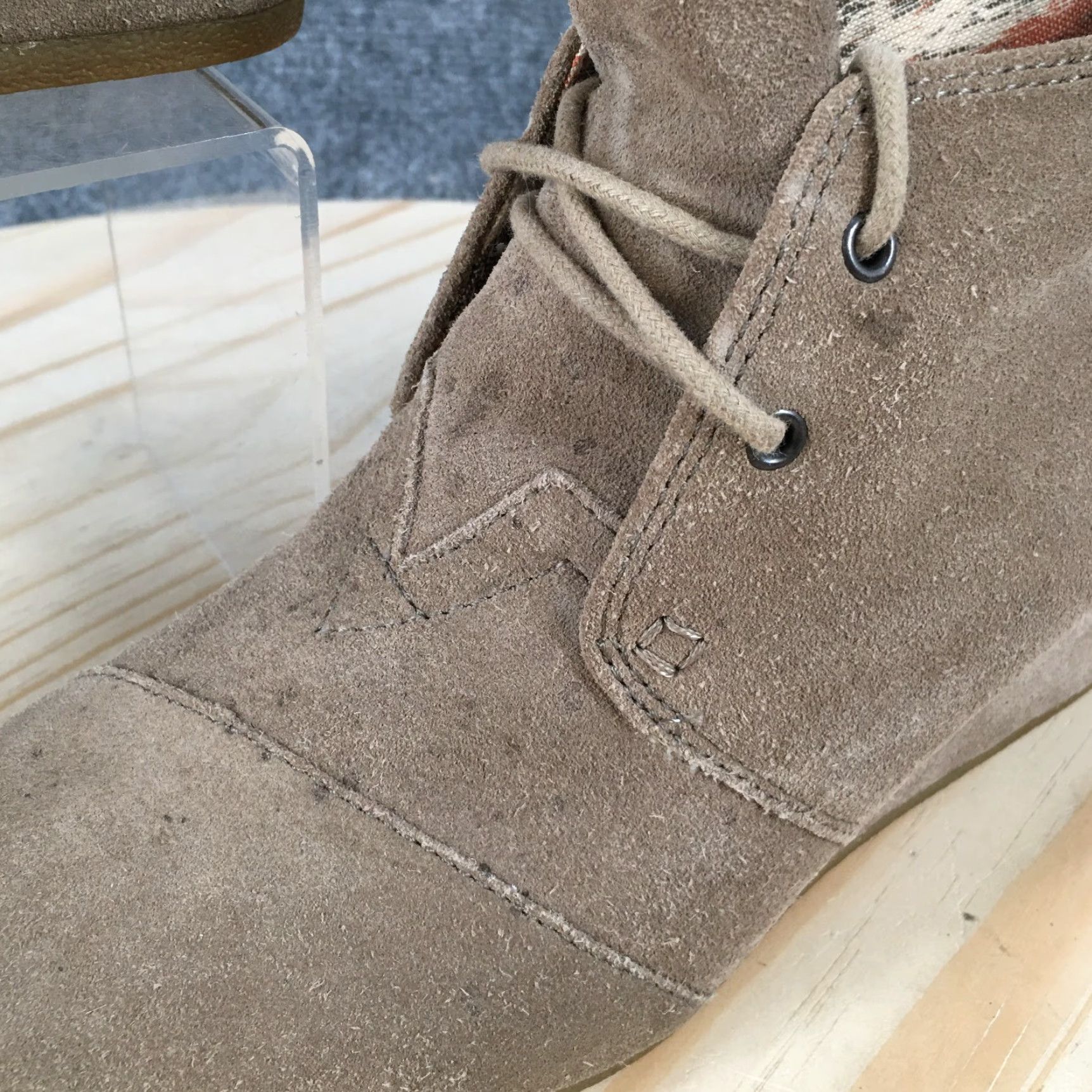 Toms TOMS Boots Womens 8.5 M Ankle Bootie Brown Leather Side Zip Wedge Heels Casual Size US 9 / IT 39 - 3 Thumbnail