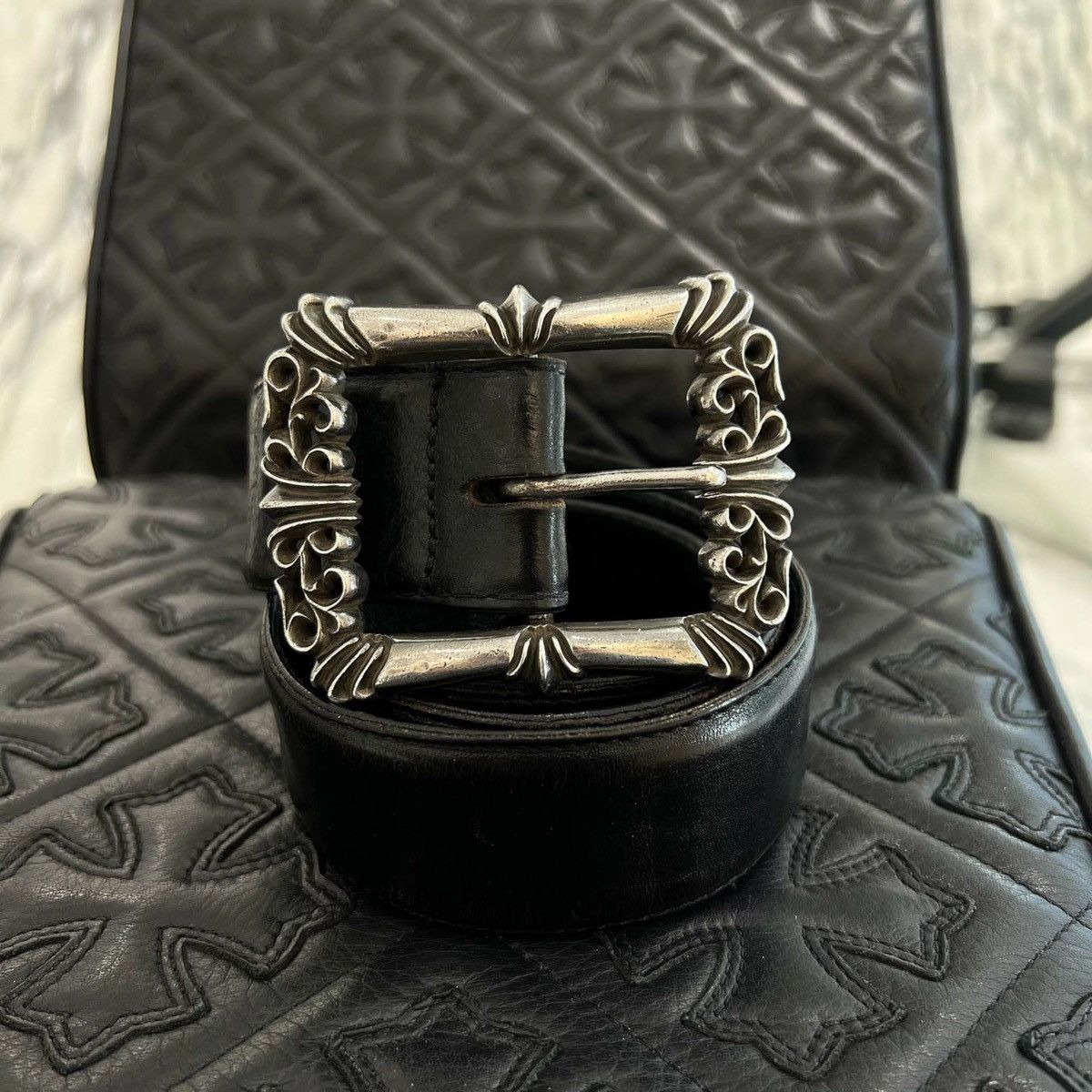 Chrome Hearts Chrome Hearts 1.5 OTJ Square Filigree Buckle Leather