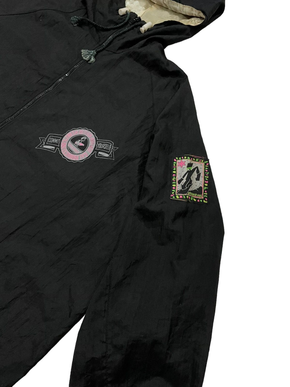 Japanese Brand Rare🔥Y2k Japan Orange Gal Baggy Ski Surf Nylon Jacket Size US XL / EU 56 / 4 - 9 Thumbnail