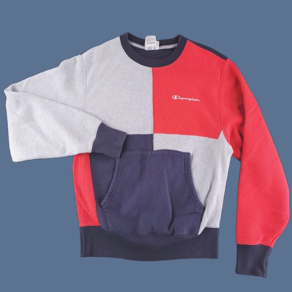 Champion Champion Sweatshirt Mens Small Reverse Weave Colorblock Pullover Crewneck Size US S / EU 44-46 / 1 - 1 Thumbnail