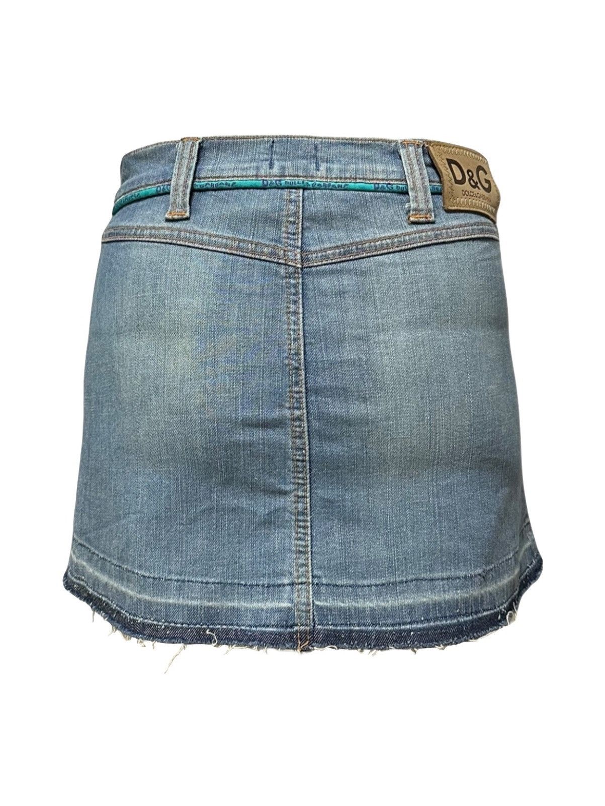 Dolce & Gabbana D&G Distressed Denim Mini Skirt Size 26" / US 2 / IT 38 - 2 Thumbnail