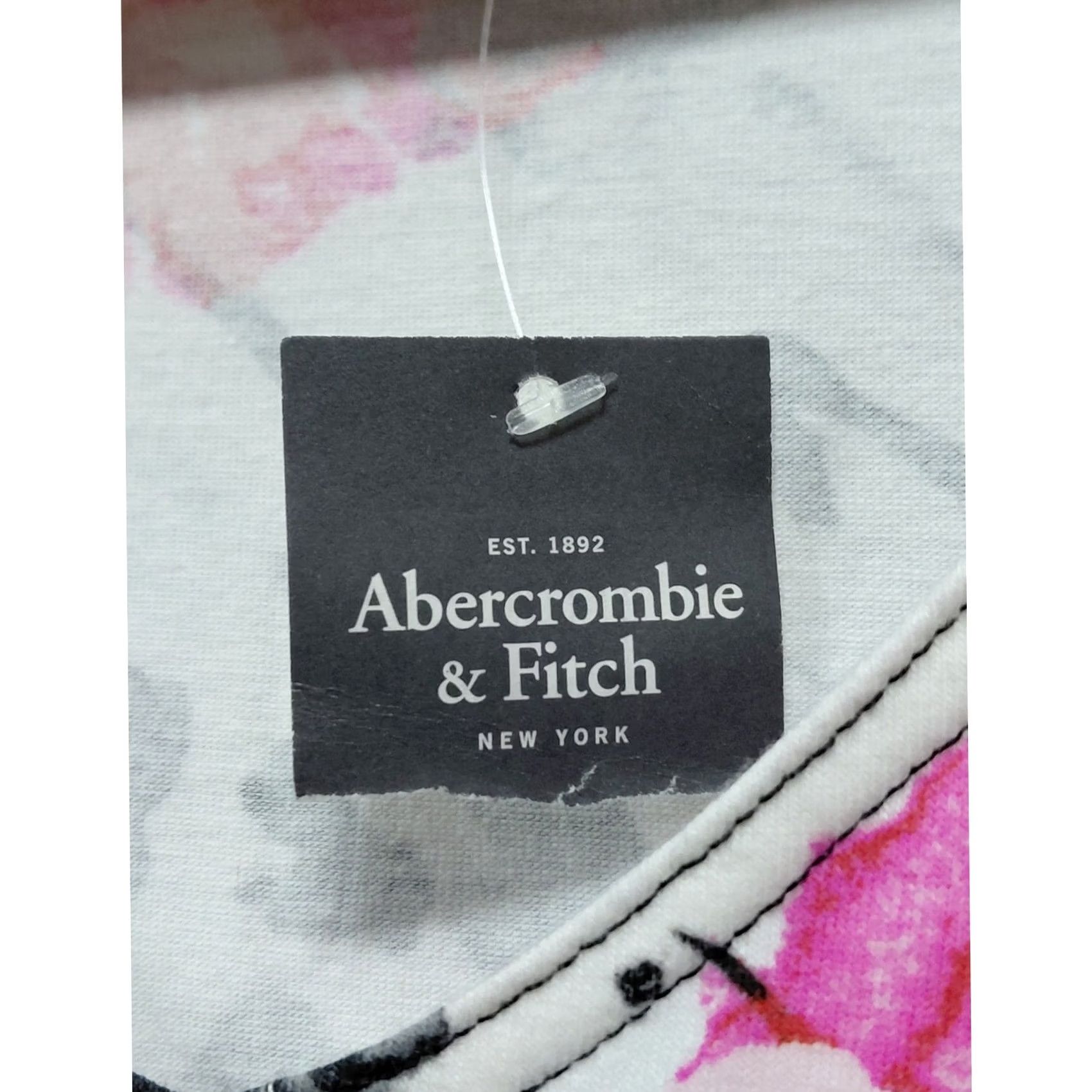 Abercrombie & Fitch Abercrombie & Fitch Floral Dress White Pink Long Sleeve Scoop Neck S Women A-Line Short Dress Size S / US 4 / IT 40 - 4 Thumbnail