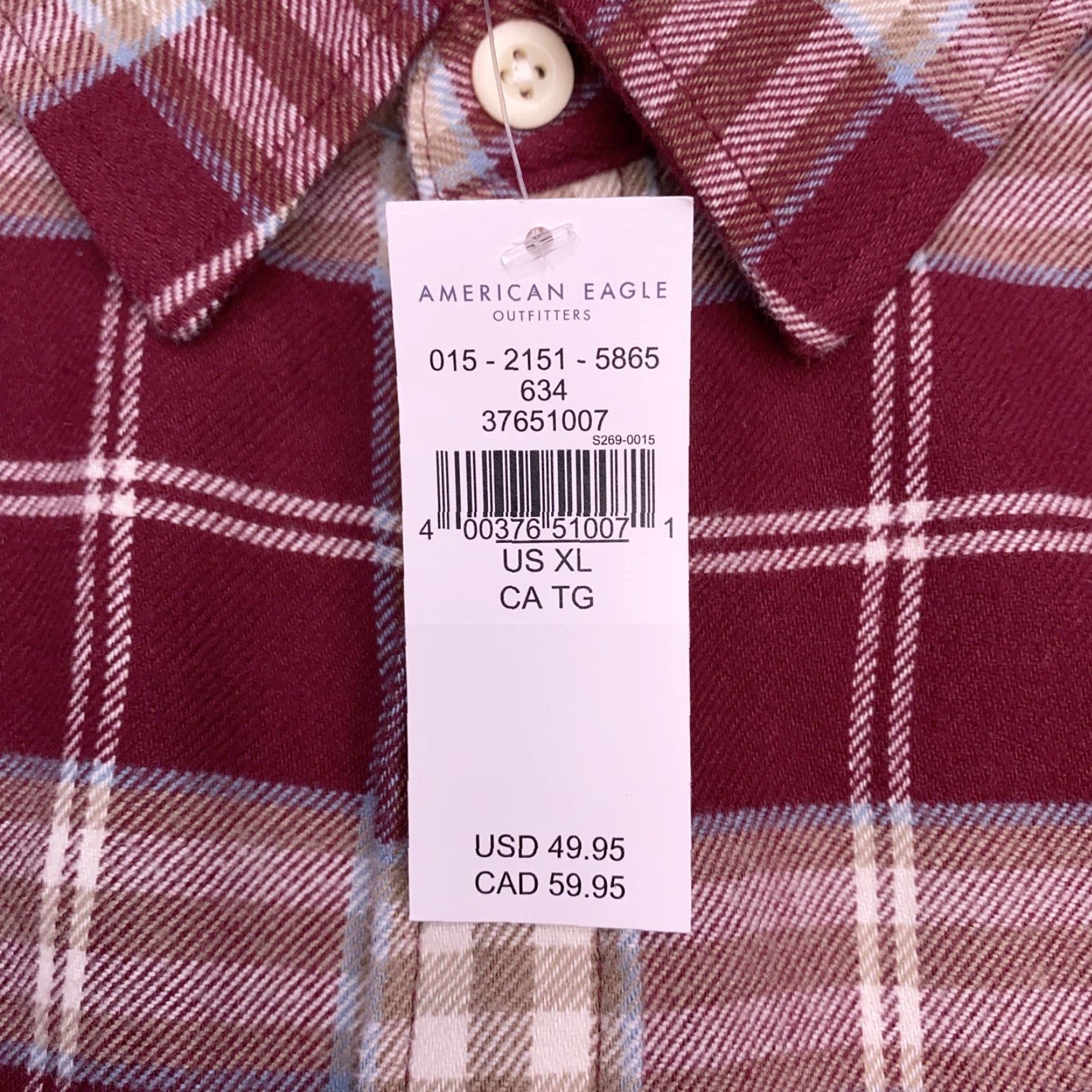 American Eagle Outfitters American Eagle Outfitters Shirt Mens XL Plaid Button-Up Flannel Red Cotton Pocket Long Sleeve Vintage? No Size US XL / EU 56 / 4 - 5 Thumbnail