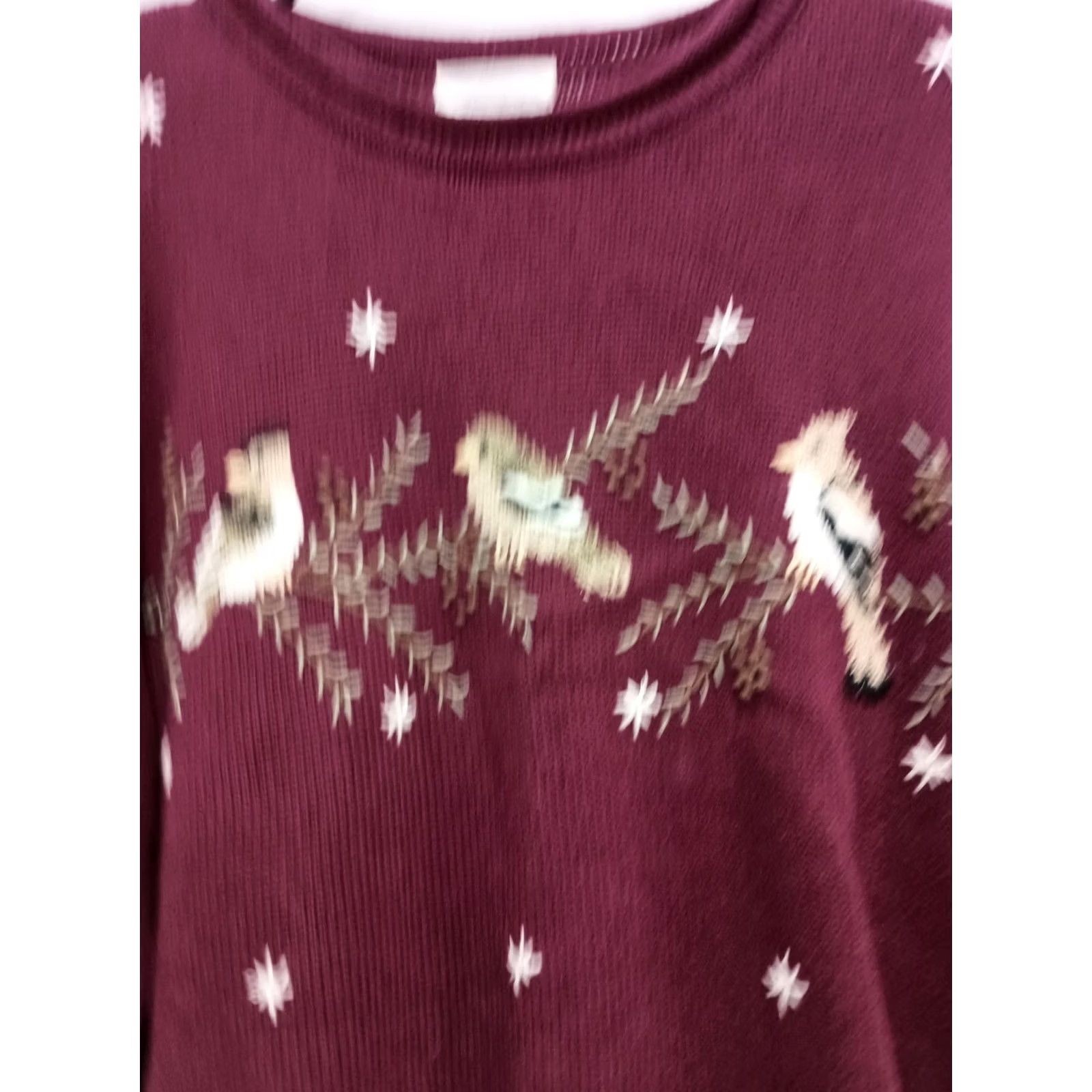Vintage VINTAGE Christopher & Banks Sweater Womens Large Red Emnroidered Grandma VTG 90s Bird Size L / US 10 / IT 46 - 2 Thumbnail