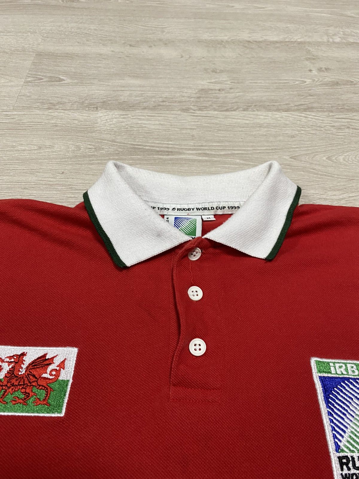 Canterbury of New Zealand Vintage 1999 IRB World Cup Rugby Jersey M Wales Champ Size US M / EU 48-50 / 2 - 3 Thumbnail