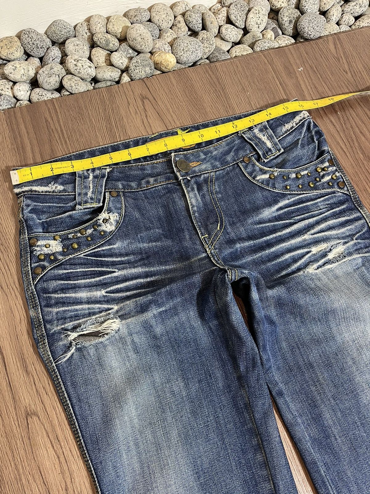 GOSTAR DE FUGA × Japanese Brand Studded flare distressed washed denim Size US 32 / EU 48 - 14 Thumbnail