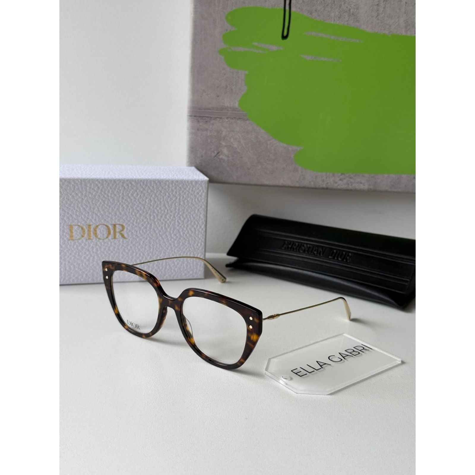 Dior NEW Dior MissDiorO B4I Eyeglasses Frames in Brown Havana Size ONE SIZE - 9 Thumbnail