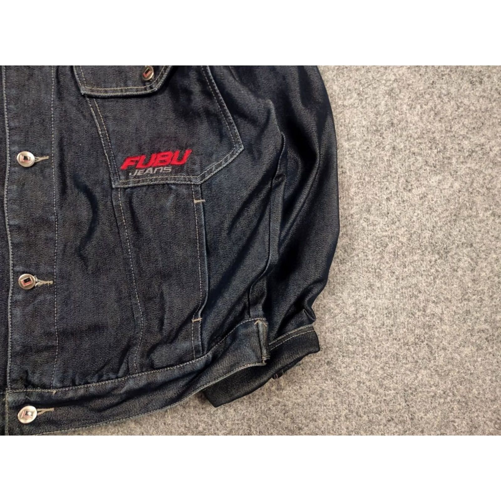 Fubu VINTAGE FUBU Denim Jacket Main Selling Point Indigo Blue Y2K Logo Collection Mens L Blue 90s Hip Hop Jacket Size US L / EU 52-54 / 3 - 7 Thumbnail