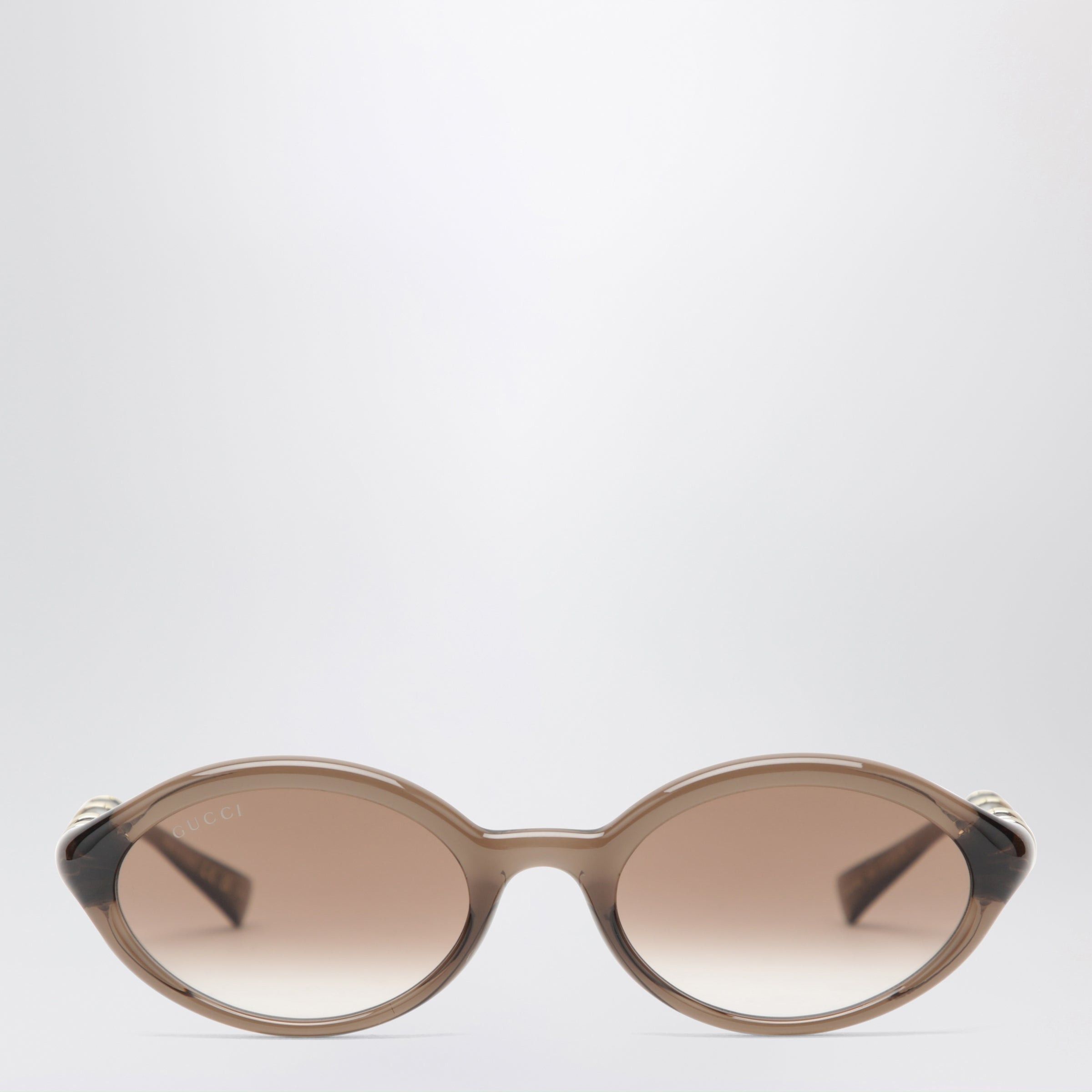 Gucci Gucci Brown Oval Sunglasses Size ONE SIZE - 1 Thumbnail