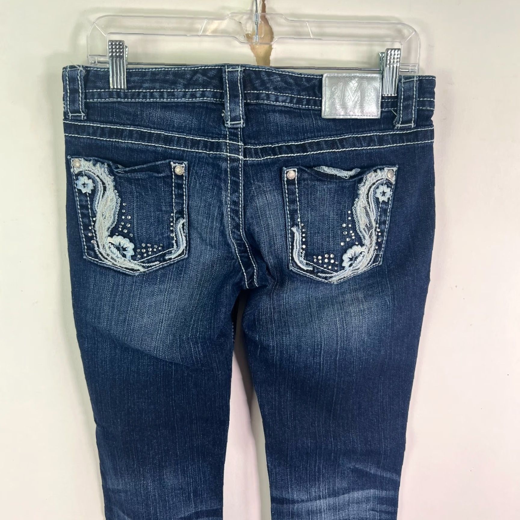 Vintage Maurices Cropped Denim Jeans Womens Size 2 Regular Embroidered Blue 90s Bohemian Love Preppy Tribal Boutiques Style Size 26" / US 2 / IT 38 - 4 Thumbnail