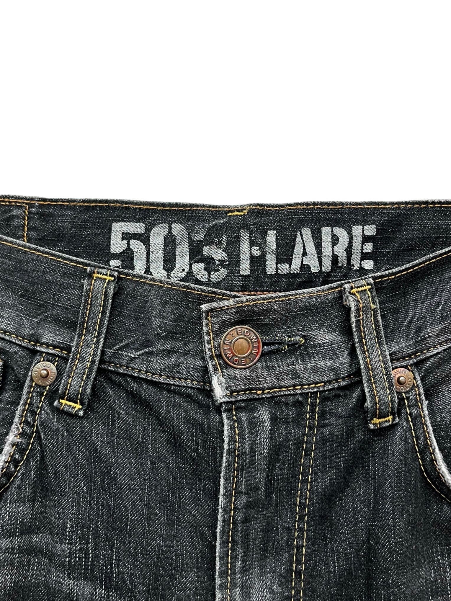 Edwin × If Six Was Nine × Le Grande Bleu (L.G.B.) FYE FLARE💥EDWIN BLUE TRIP Distressed Black MADE IN JAPAN💥 Size US 34 / EU 50 - 9 Thumbnail