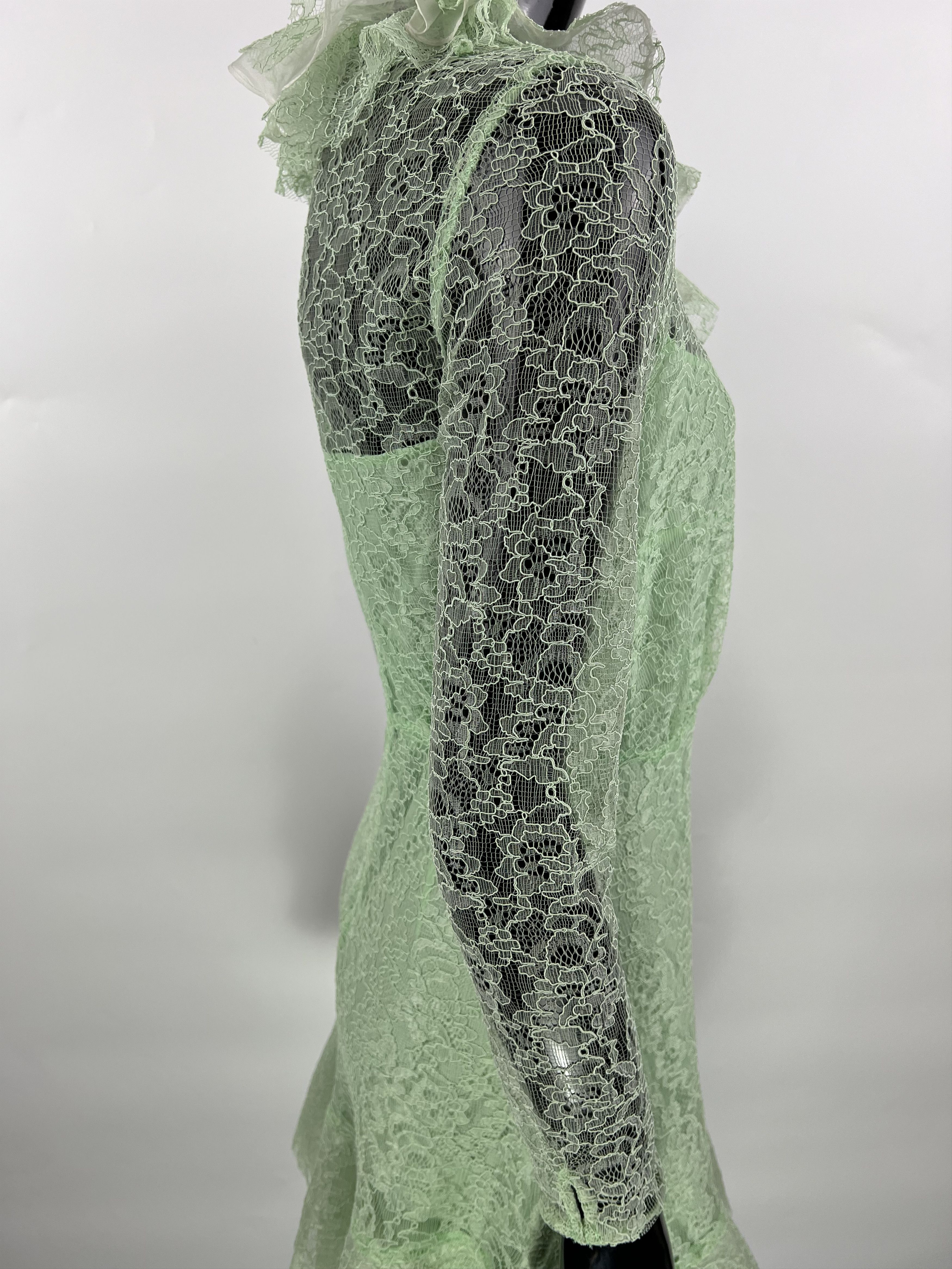 Sandro Sandro Mint Guipure Lace Long Sleeve Mini Dress Size 36 Size XS / US 0-2 / IT 36-38 - 7 Thumbnail