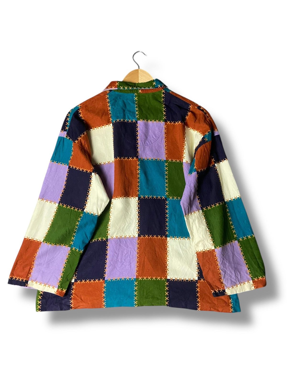 Japanese Brand STUDIO OVO designed By Emilio Patchwork Cardigan (139) Size US S / EU 44-46 / 1 - 2 Thumbnail