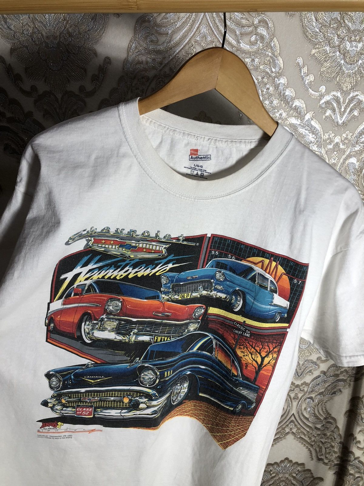 NASCAR VERY RARE HANES CHEVROLET RETRO CAR RACING MOTORCYCLE 90s Size US L / EU 52-54 / 3 - 2 Thumbnail