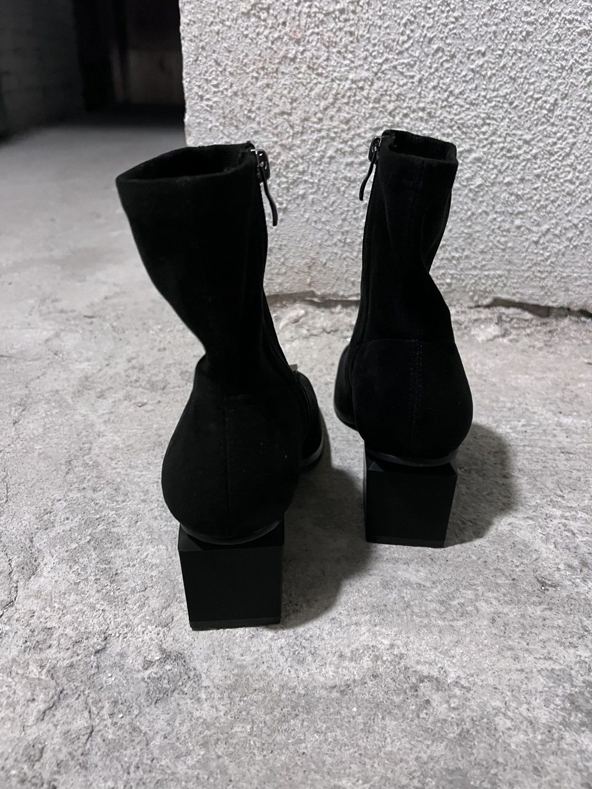 Rick Owens Detailed Suede Leather Avant Garde Heeled Ankle Boots Size US 7 / IT 37 - 4 Thumbnail