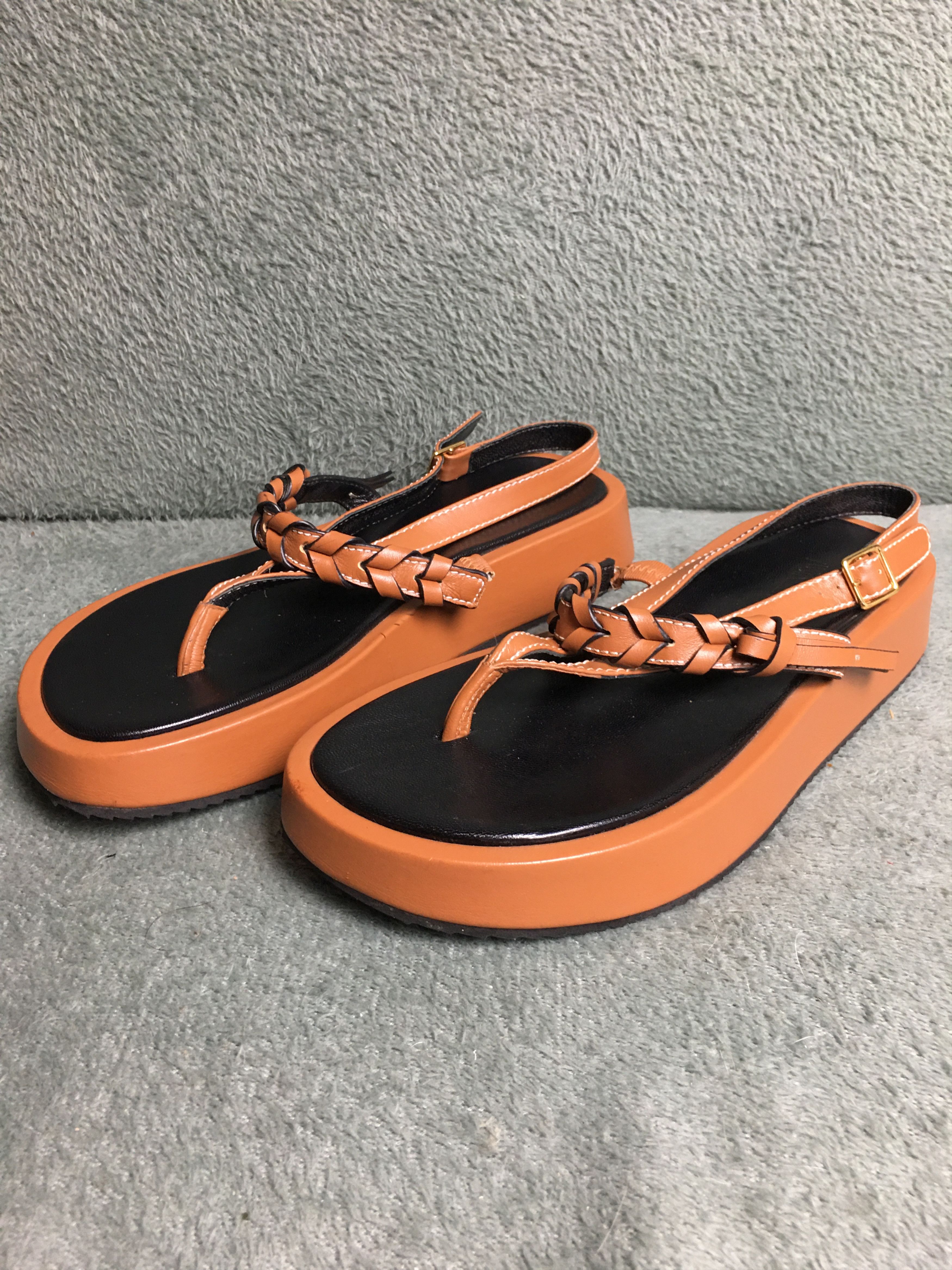 JW Anderson JW Anderson Platform Leather Sandals Brown EU 38 Size US 8 / IT 38 - 2 Thumbnail