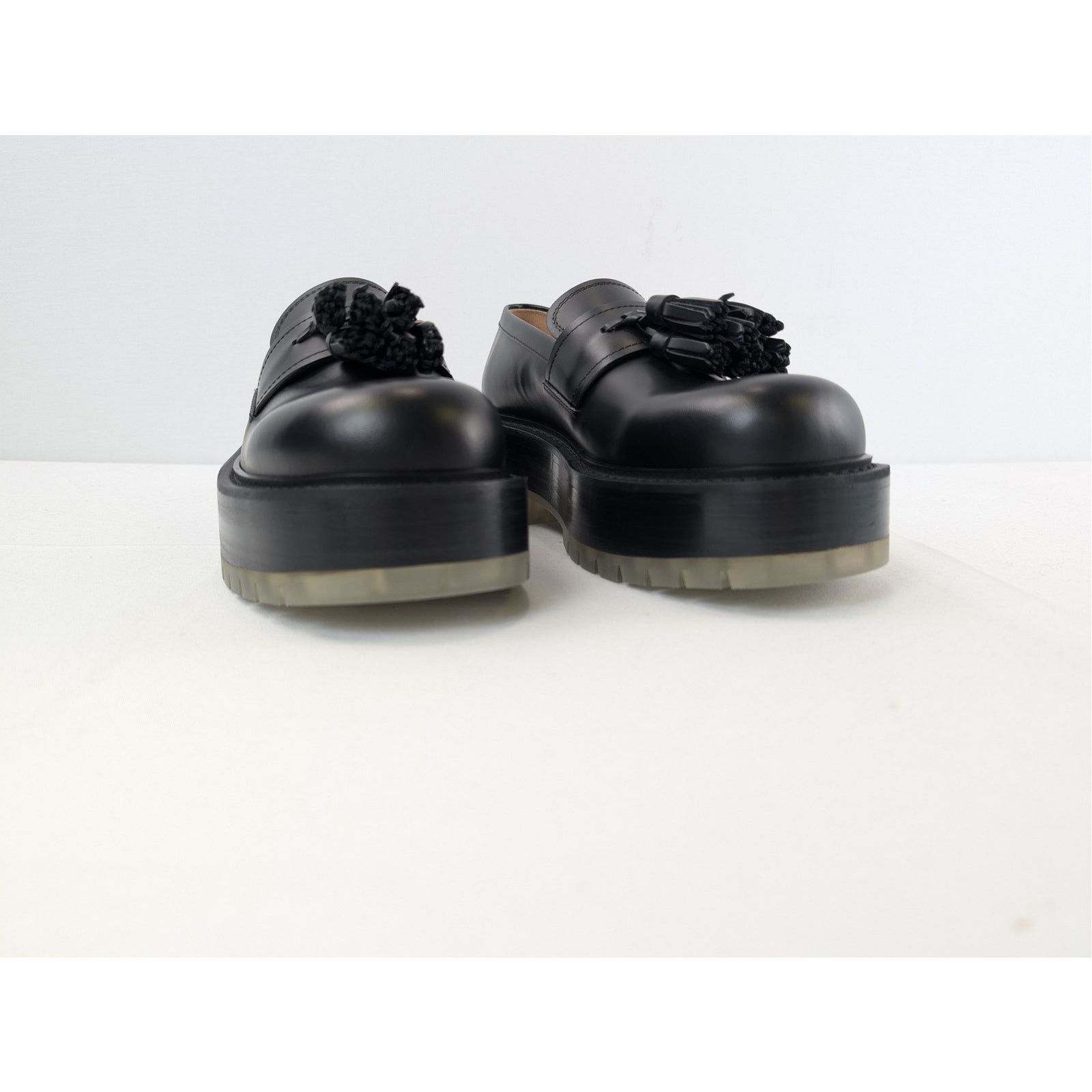 Bottega Veneta o1rshd1 Stilt Tasselled Platform Leather Loafers Boots Black Size US 6.5 / EU 39-40 - 5 Thumbnail