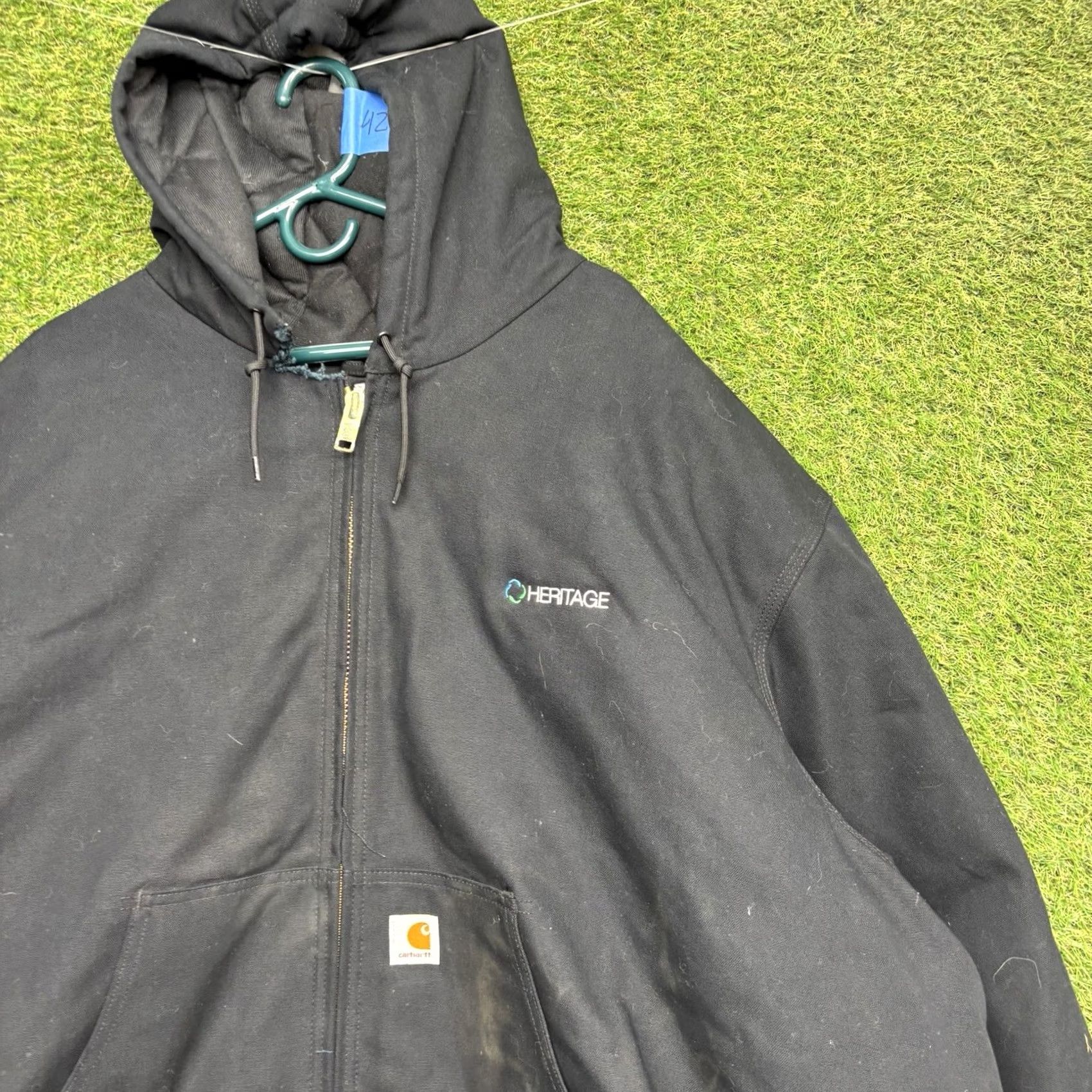 Carhartt Carhartt Jacket Mens 5XL Black Hooded Quilted Lined Workwear J130-M Bomber Jacket Regular Fit Canvas Cotton Zipper Long Sleeve Mid-Length Winter Fall Size US XXL / EU 58 / 5 - 5 Thumbnail