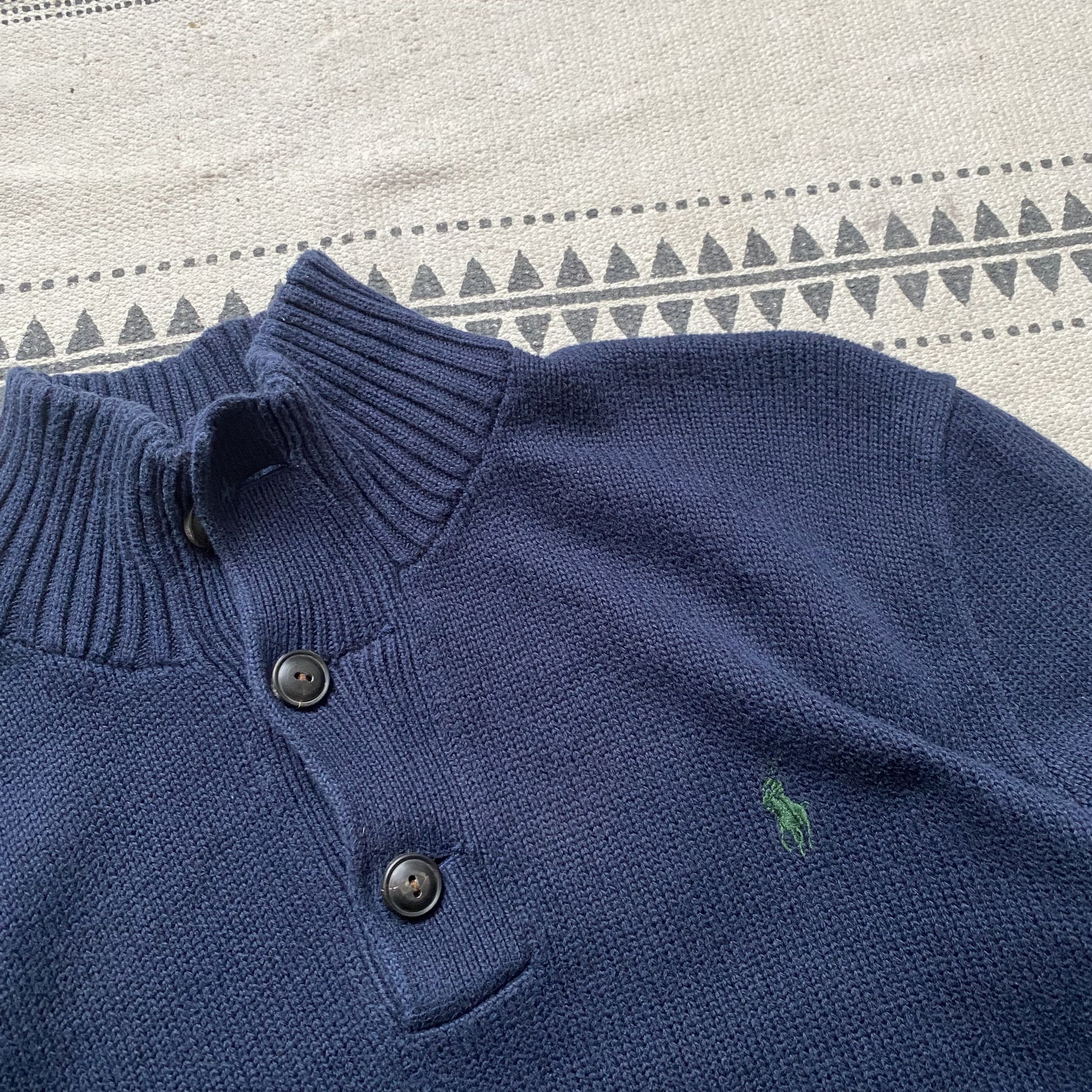 Polo Ralph Lauren Vintage Y2K Polo Ralph Lauren knit Sweater button up Navy Size US M / EU 48-50 / 2 - 4 Thumbnail