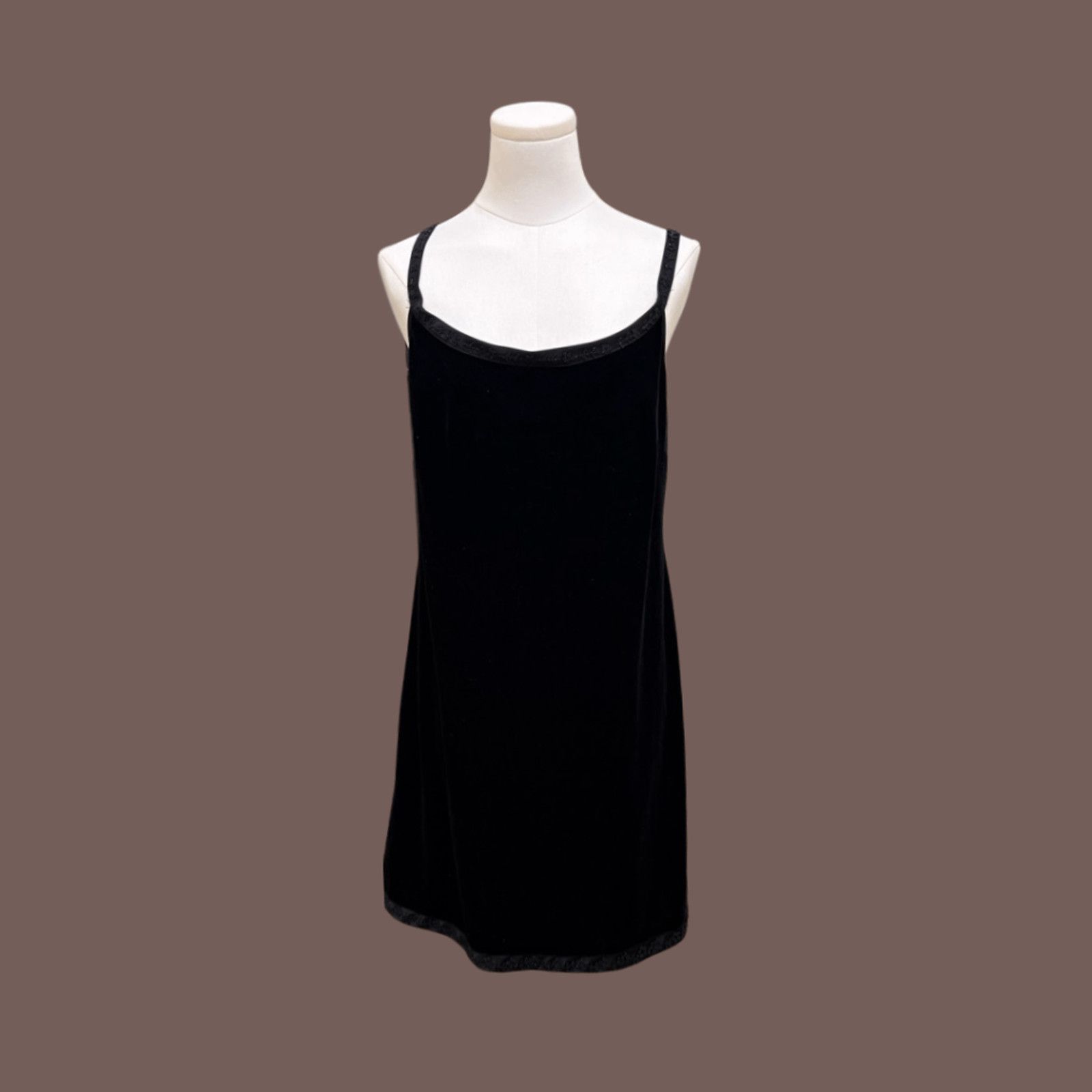 Vintage VTG Sueded Tank Dress | Hillard & Hanson Black Beaded | Y2K Size M / US 6-8 / IT 42-44 - 1 Thumbnail