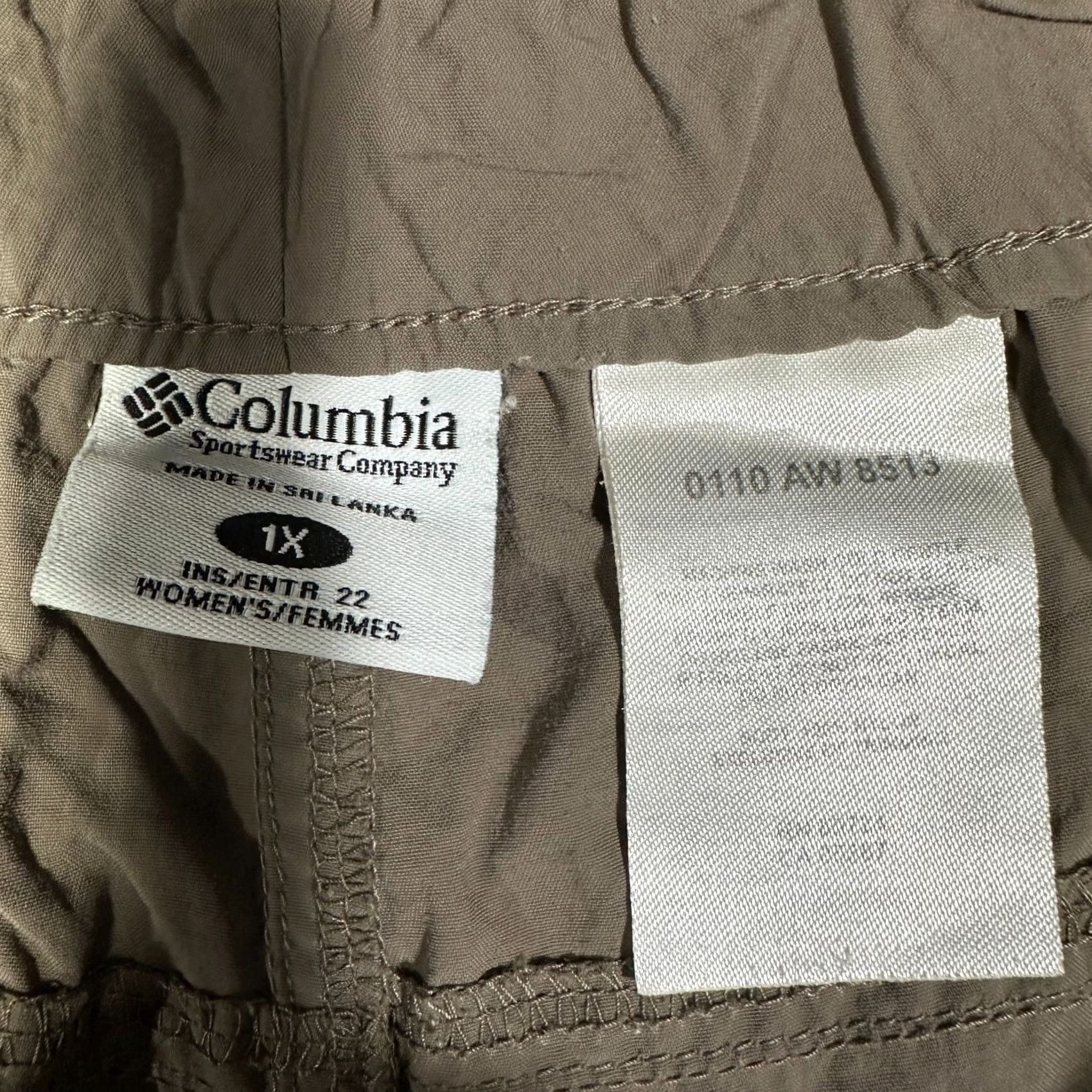 Vintage Columbia Pants Womens XL Brown Nylon Hiking Cargo Crop Zip Pocket Pants Size 40" / US 18 - 5 Thumbnail
