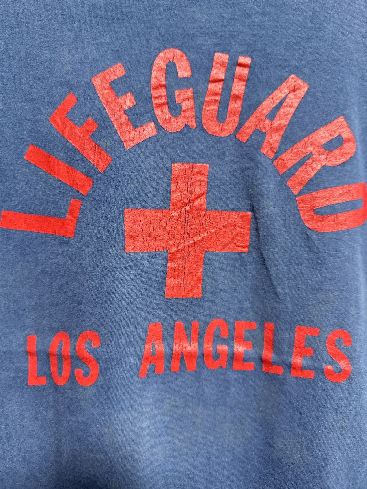 Hanes Vintage 80s Lifeguard Los Angeles Faded Tee Size US L / EU 52-54 / 3 - 2 Thumbnail