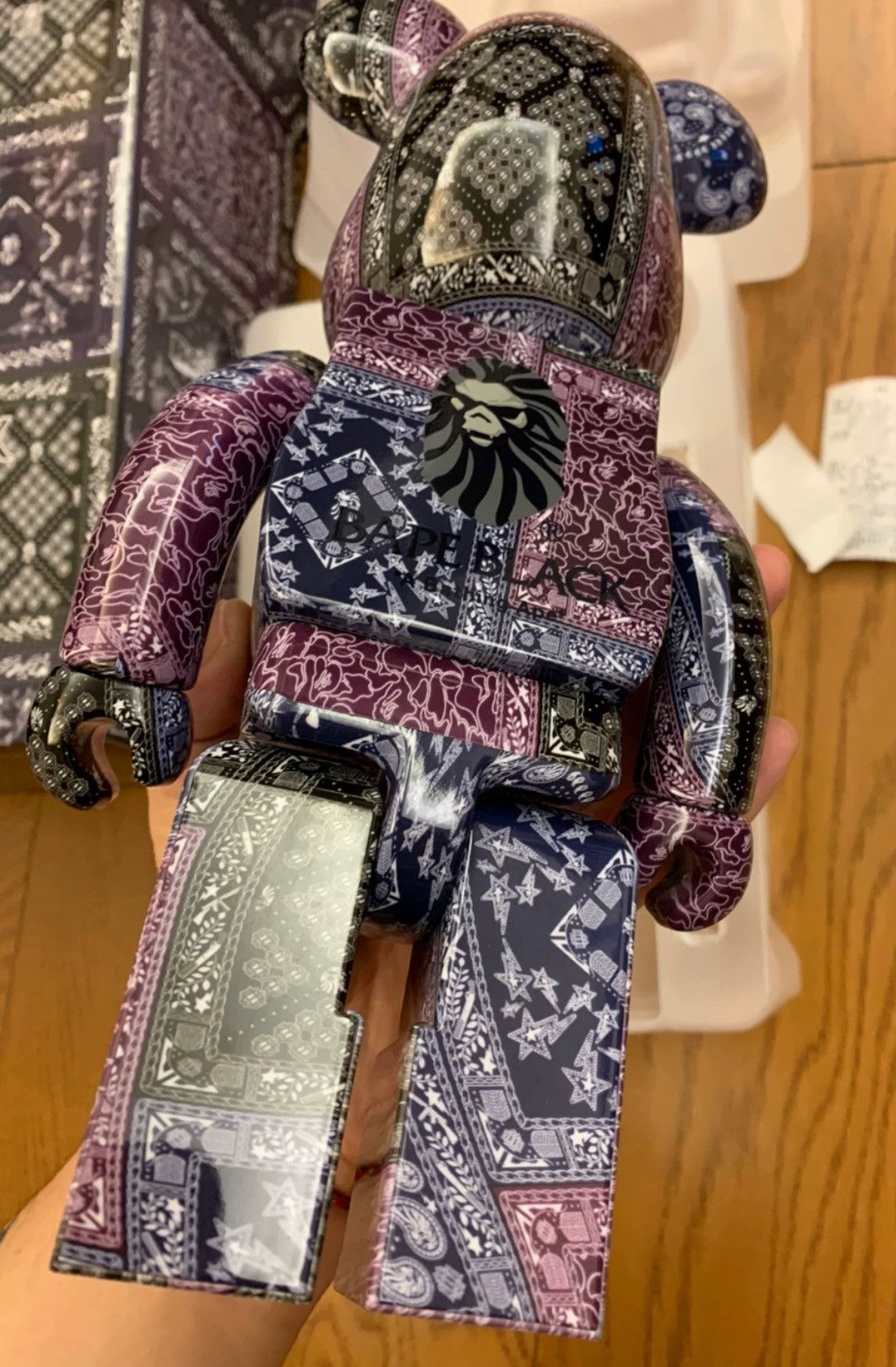 Japanese Brand Bearbrick Bape Black Bandana 100% & 400% Set Size ONE SIZE - 2 Thumbnail