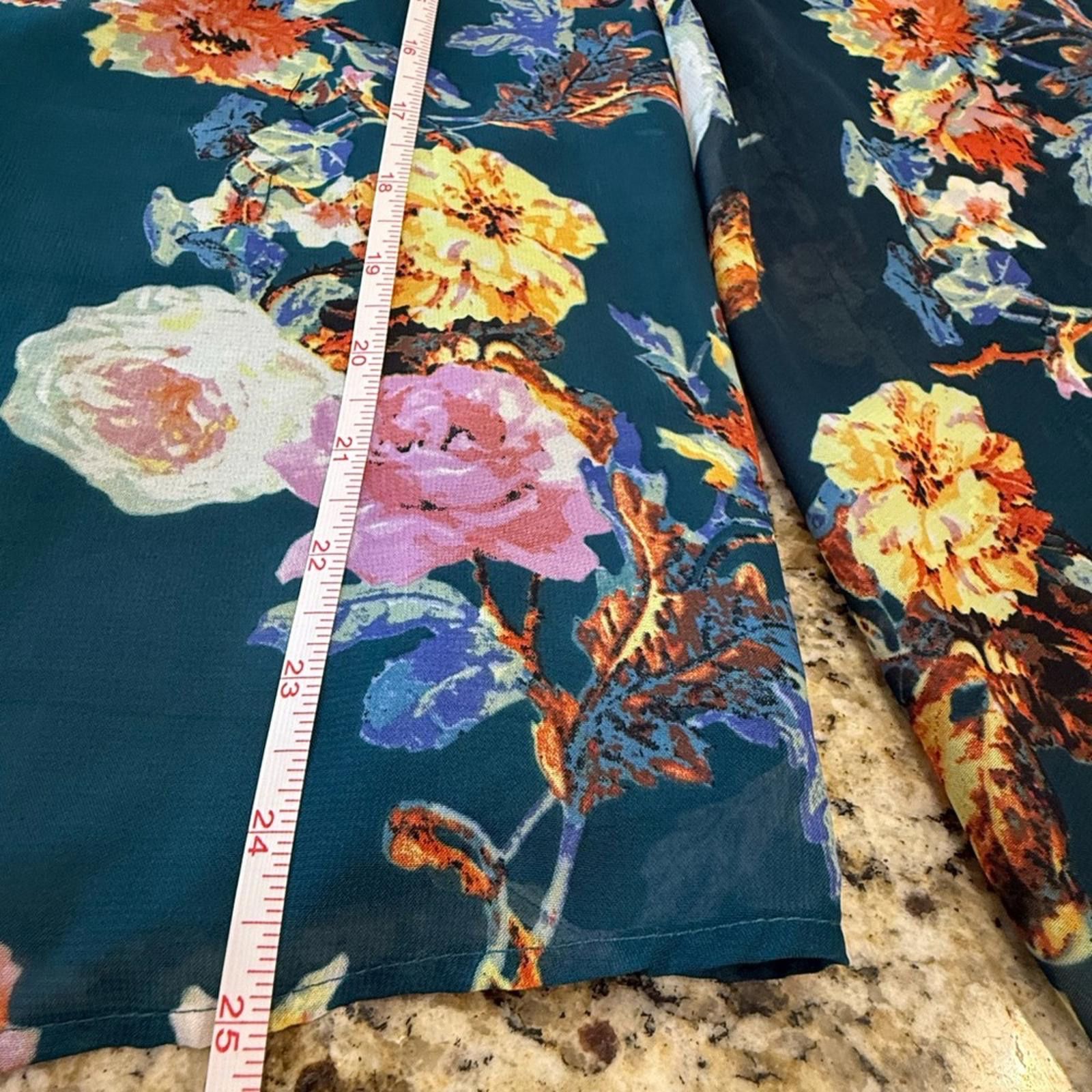 Other Show me Your MuMu boho floral tunic top teal pink yellow Med Size M / US 6-8 / IT 42-44 - 9 Thumbnail