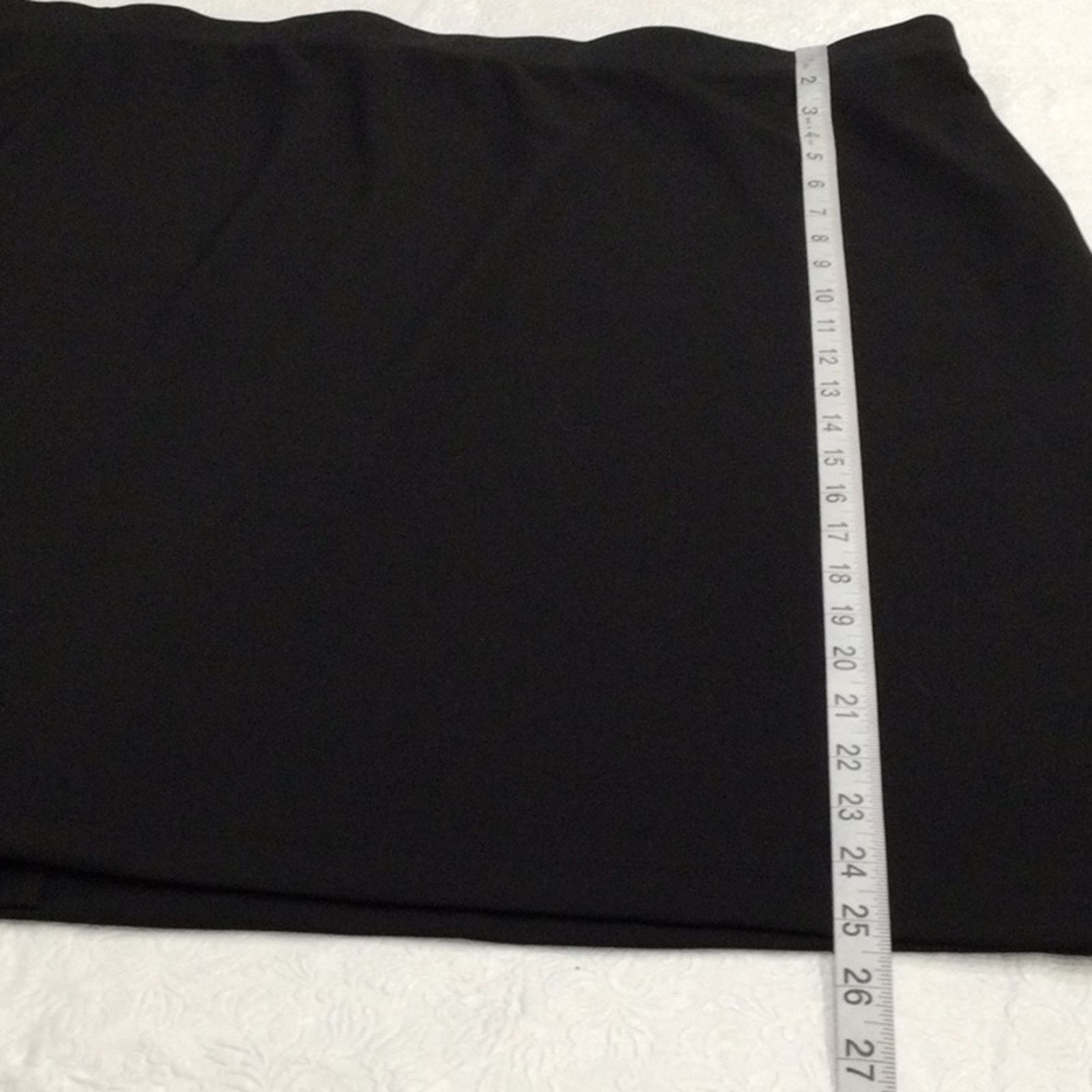 Other Susan Graver Black Knee Length Back Split A-line Skirt 3X Size 42" / US 20 - 16 Thumbnail