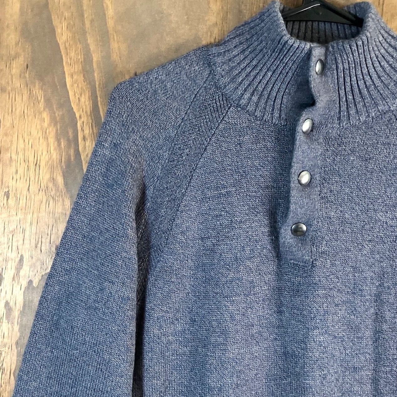 Banana Republic Banana Republic Mens Sweater Gray Knitted Mock Henley Neck Wool Blend M Shirt? Size US M / EU 48-50 / 2 - 4 Thumbnail
