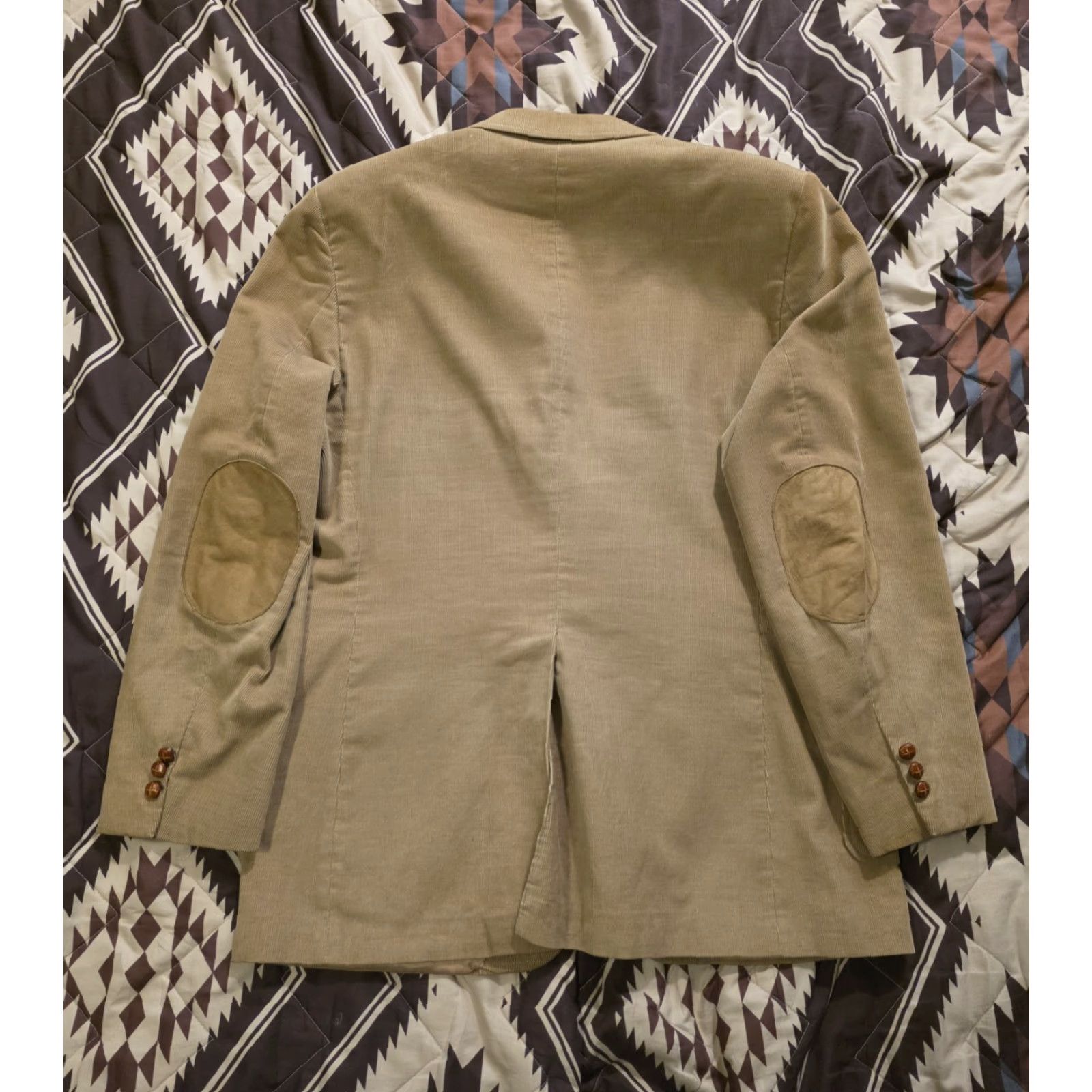 Levi's VINTAGE Levi's Blazer Mens Khaki Corduroy Suede Elbow Pads 44R Beige Notch Lapel Single-Breasted 2 Piece Men Size 44R - 2 Thumbnail