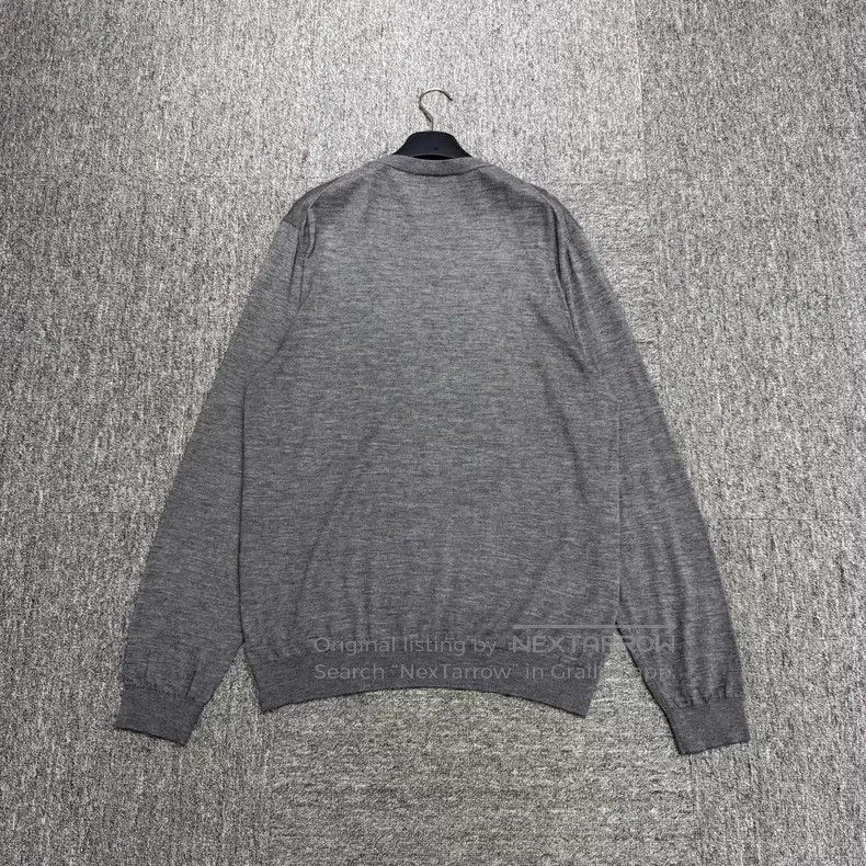 Loro Piana Loro Piana Grey Cotton Wool Knit Long Sleeve Size US L / EU 52-54 / 3 - 2 Thumbnail