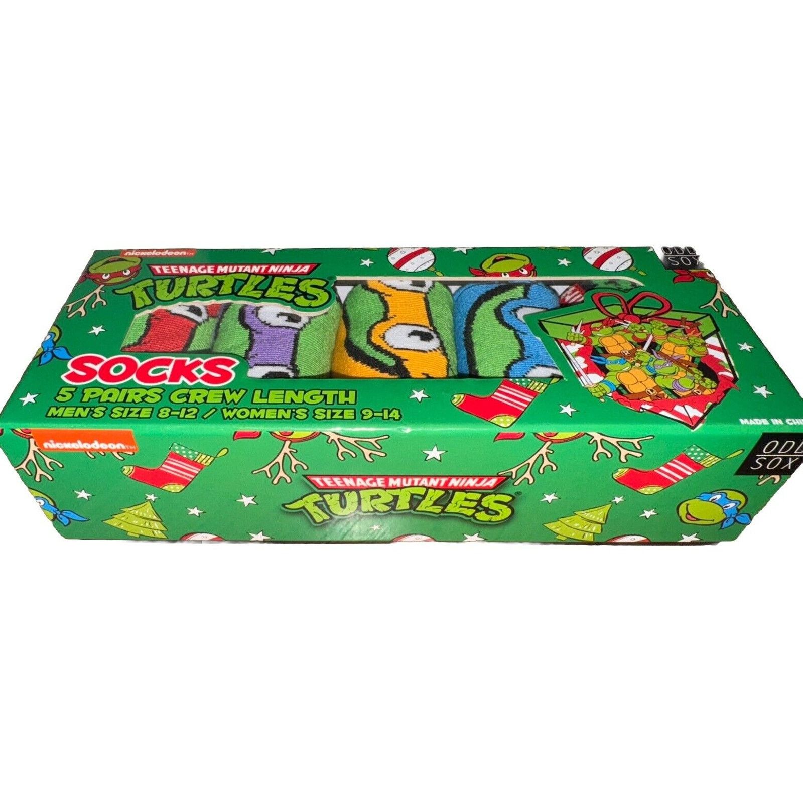 The Unbranded Brand Christmas 5-Pack Odd Sox Teenage Mutant Ninja Turtle Sz 8-12 Size ONE SIZE - 2 Thumbnail