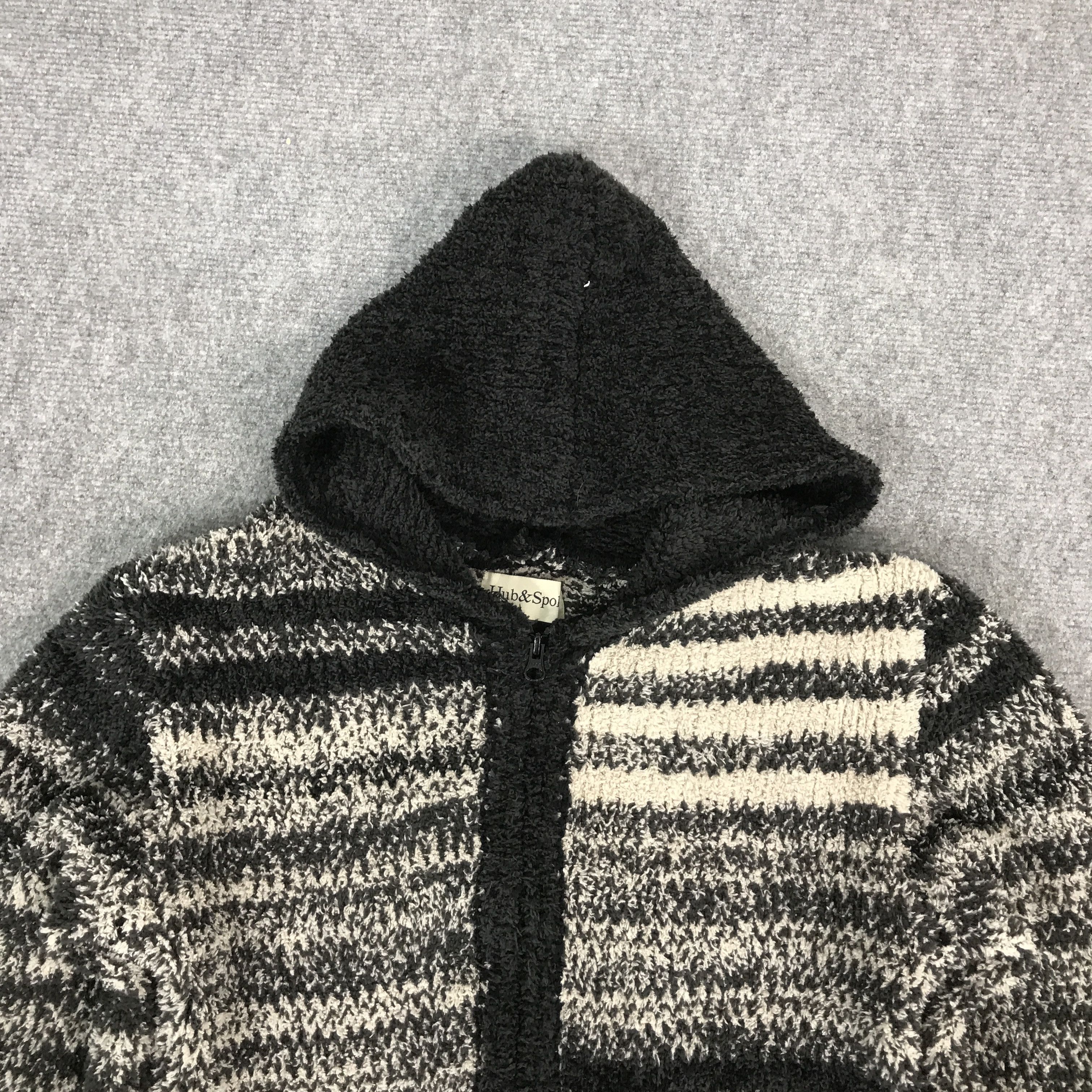 Japanese Brand JAPAN STRIPED HUB SPOKE ZIPPER HOODIES KNITWEAR JACKET Size US M / EU 48-50 / 2 - 3 Thumbnail