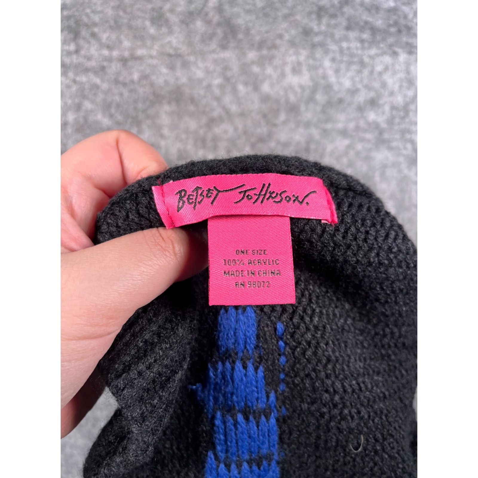 Betsey Johnson Betsey Johnson Beanie Toque Women One Size Black Knit Bow Adjustable Lightweight Size ONE SIZE - 7 Thumbnail