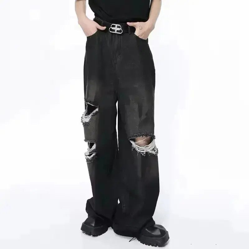 Japanese Brand Straight Vintage Loose Hole Jeans Pants y2k Size US 30 / EU 46 - 6 Thumbnail