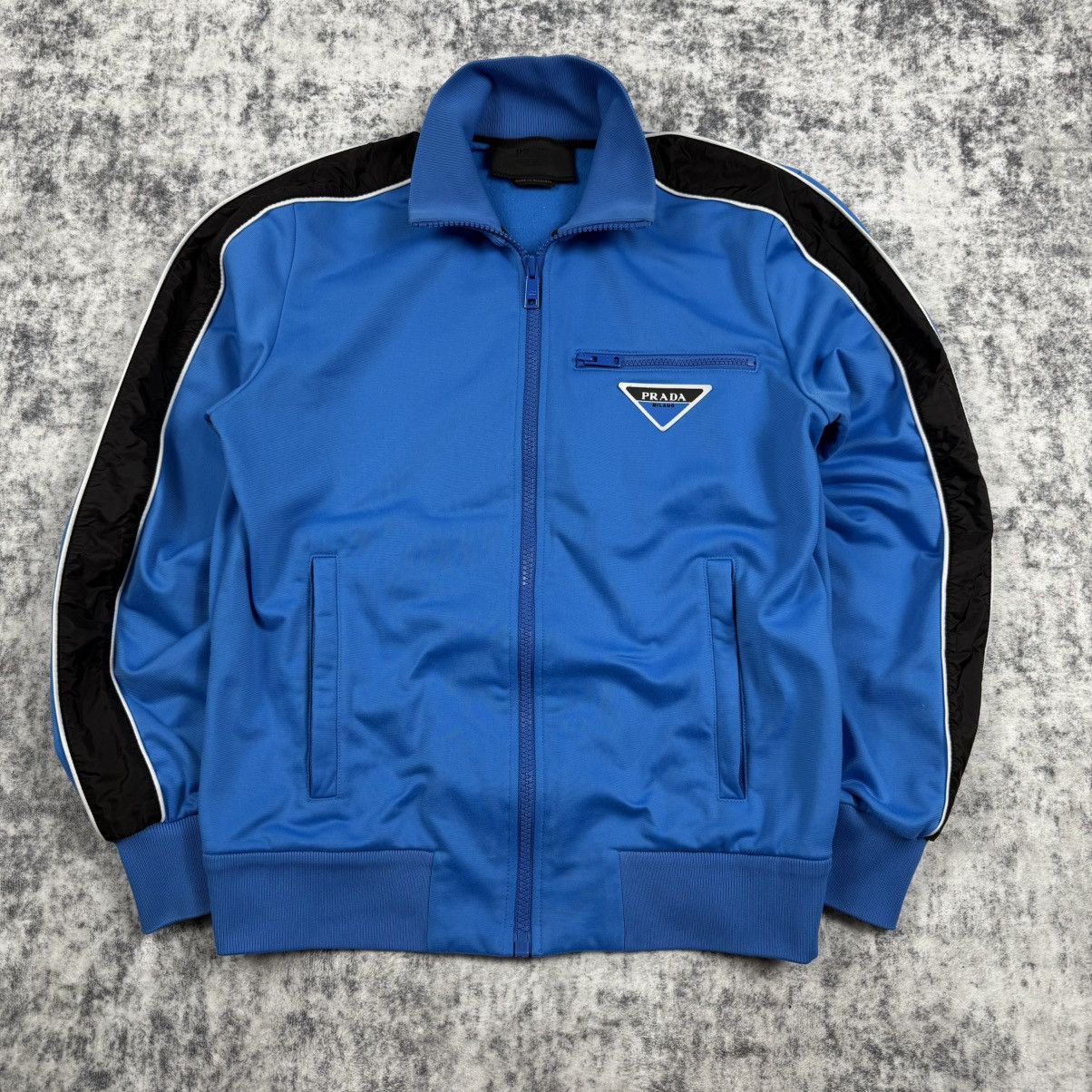 Prada Prada Milano Triangle Logo Zip Track ‘Blue/Black’ Jacket Size US M / EU 48-50 / 2 - 1 Thumbnail