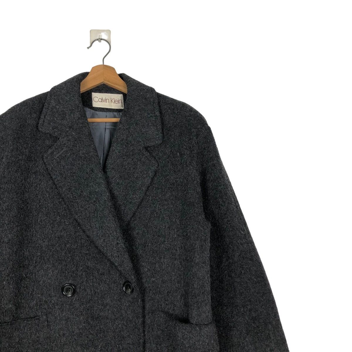 Calvin Klein 🔥Rich Grey Long Jacket Wool Herringbone Calvin Klein Size US M / EU 48-50 / 2 - 6 Thumbnail